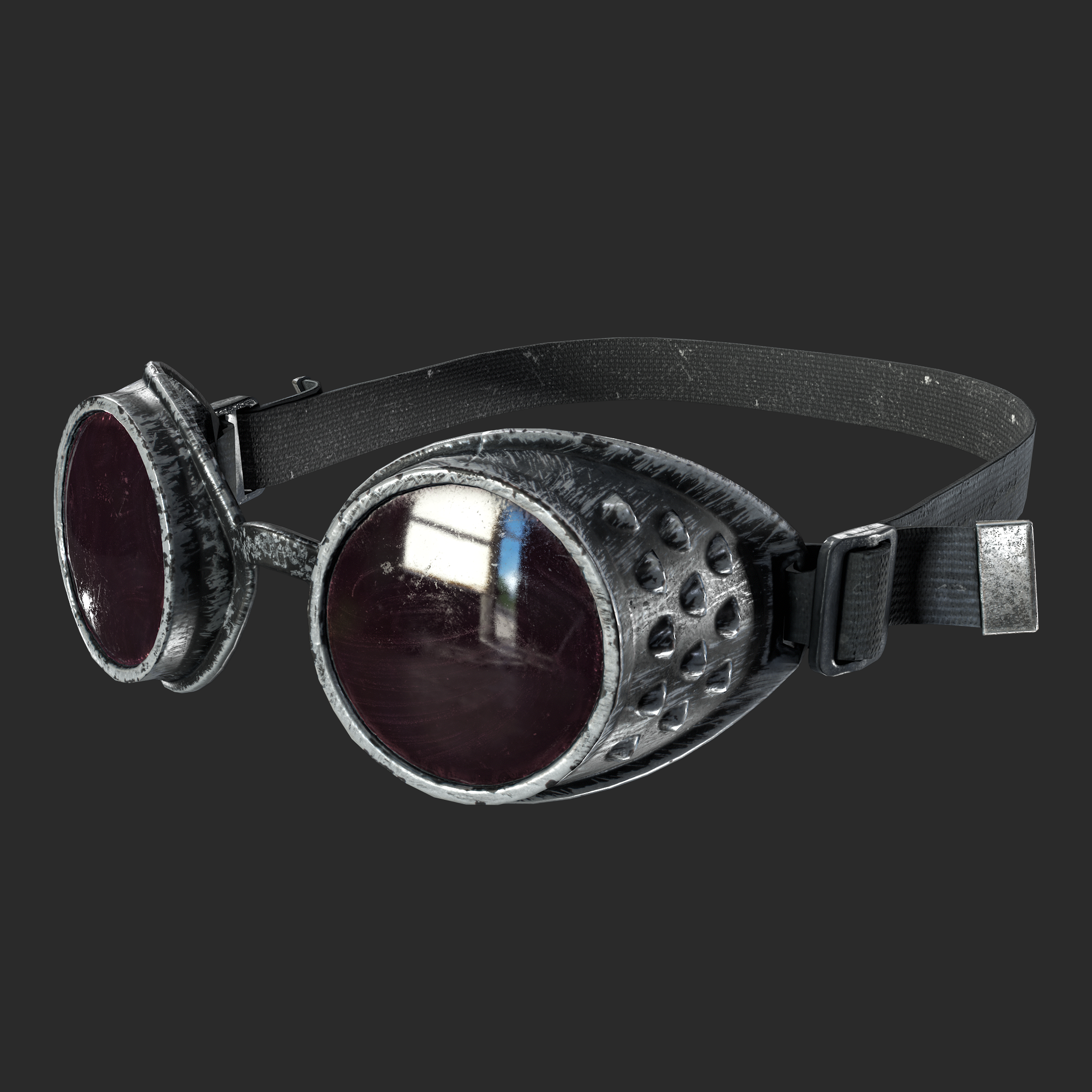 metal steampunk goggles Steampunk Goggles 3D Model - Game Asset FBX