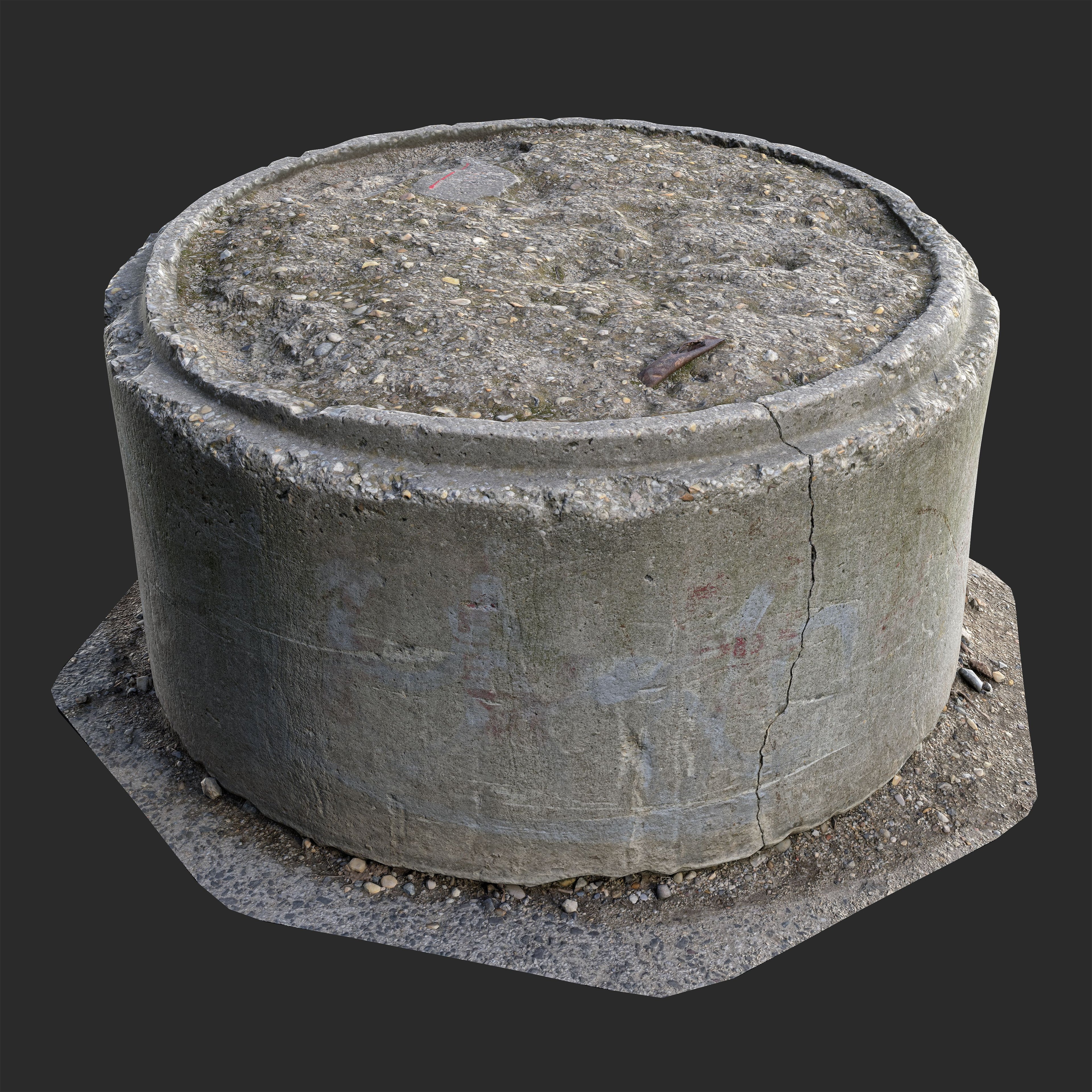 Concrete Circle Well 3D Model