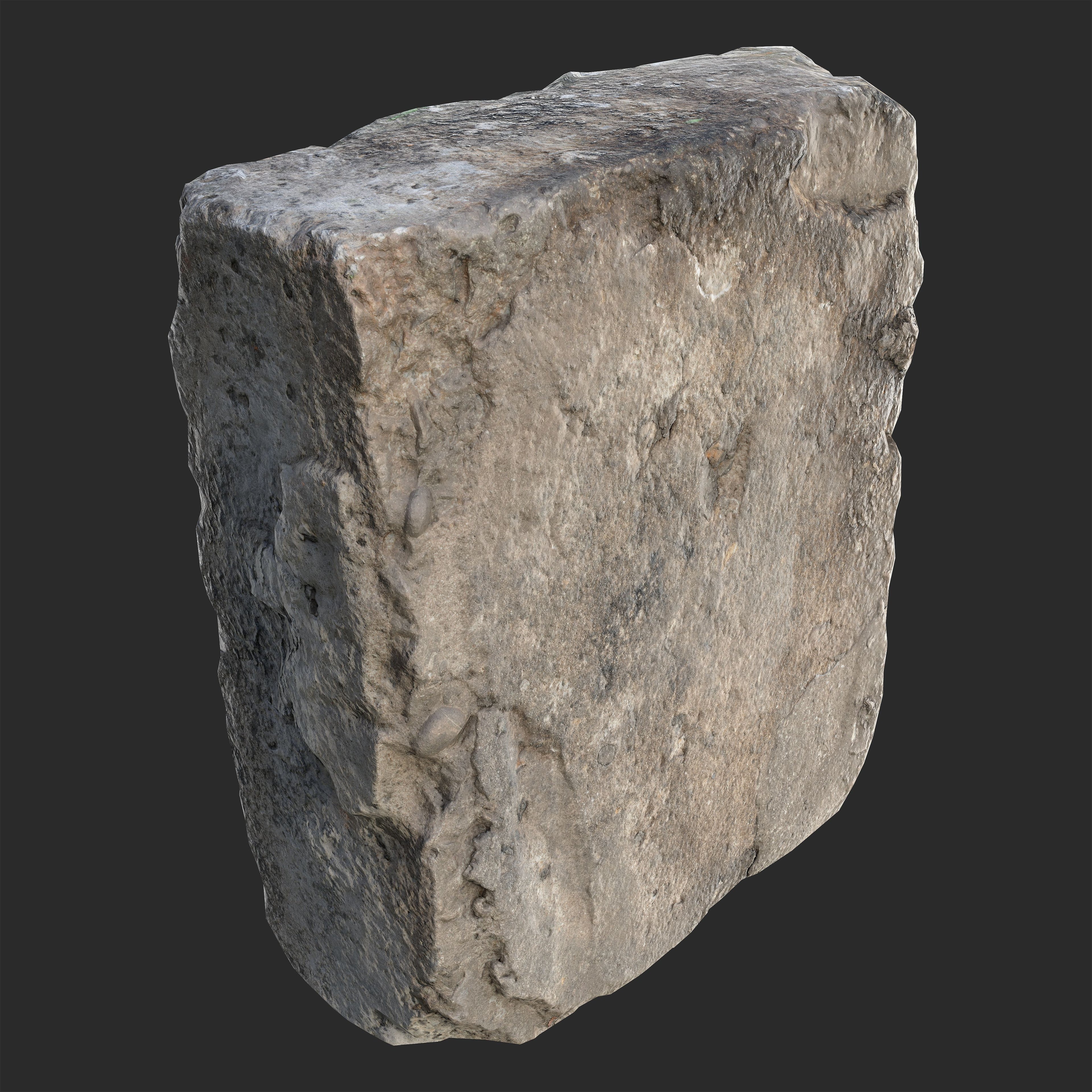 3D Asset Weathered Stone Block