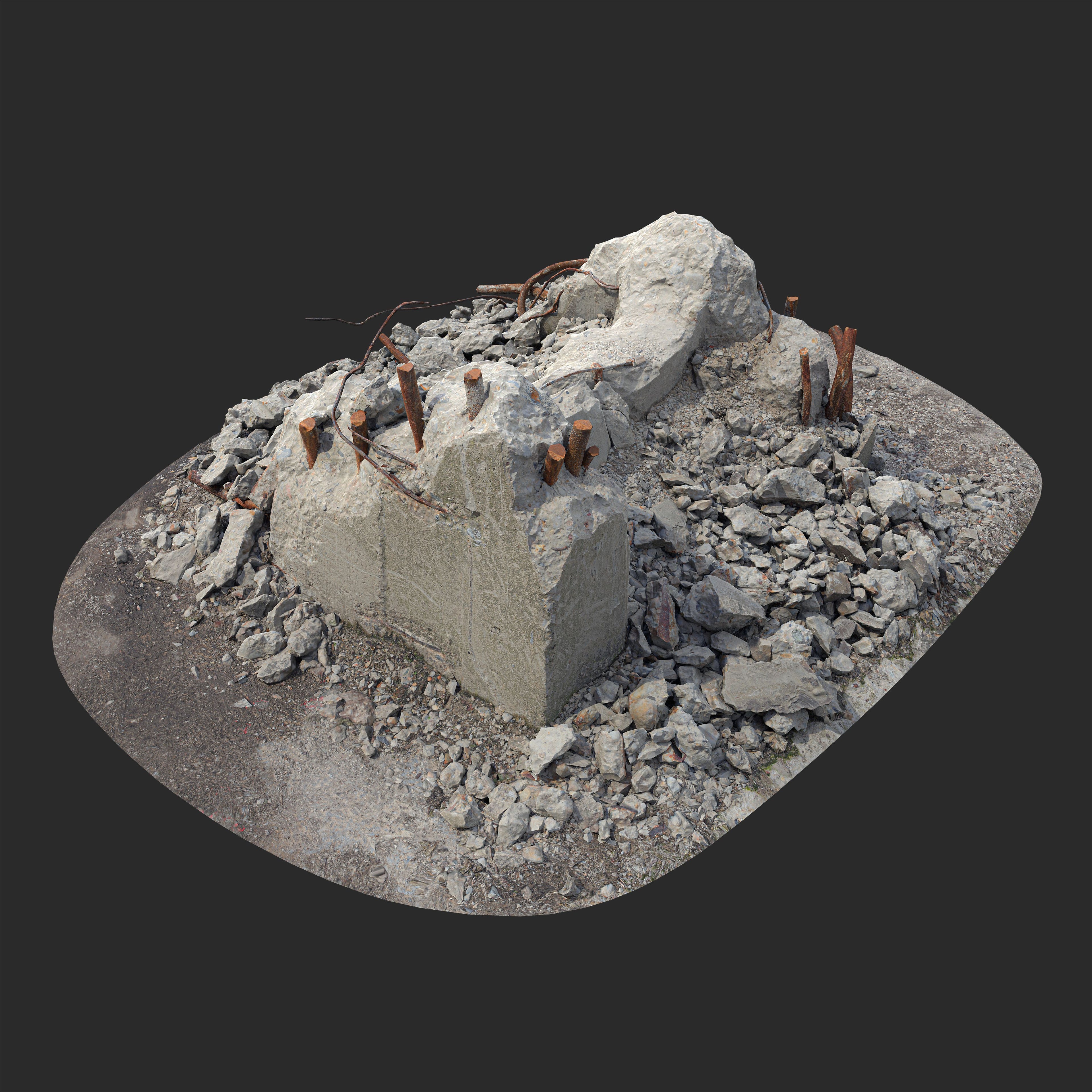 3D Broken Concrete Foundation