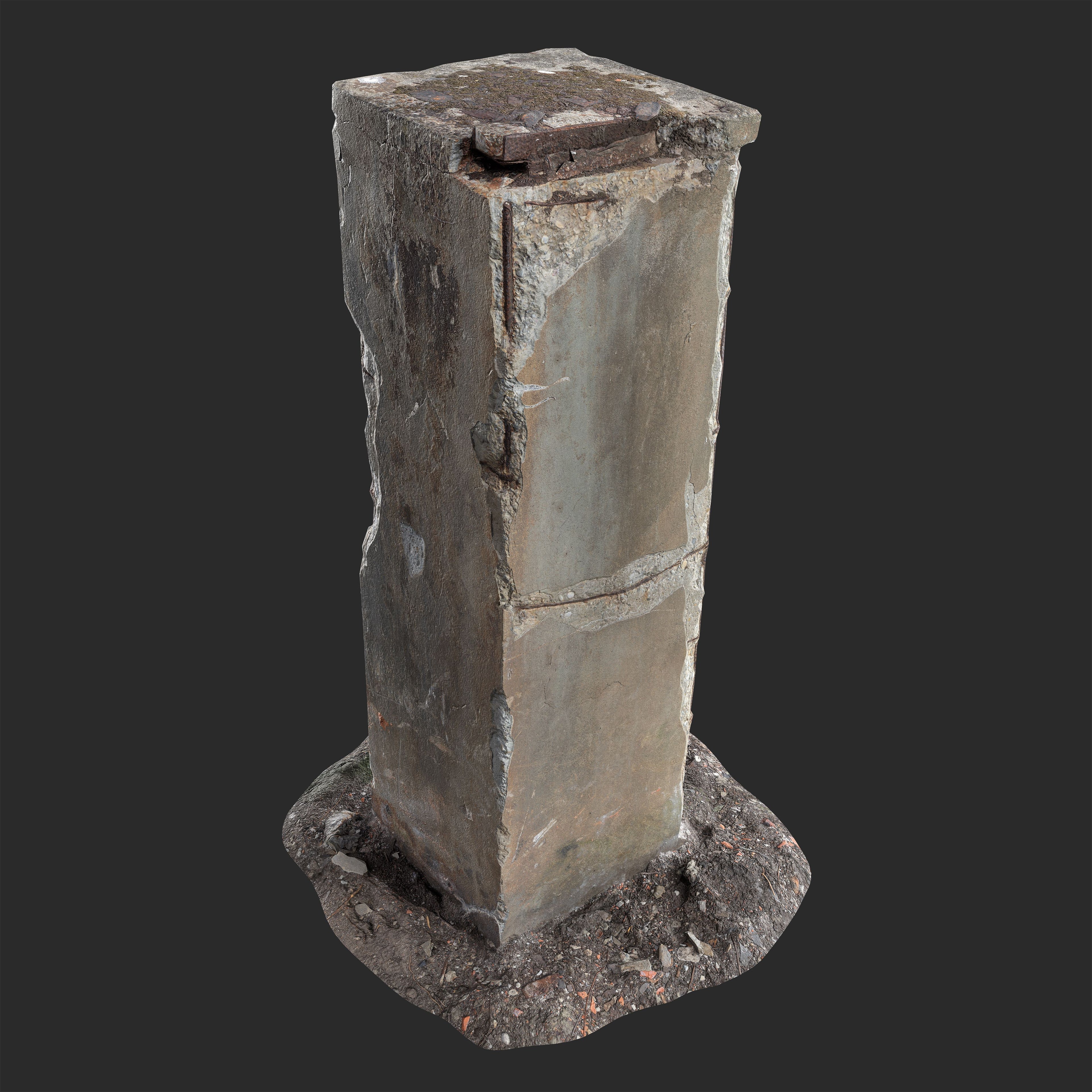 Concrete Post 3D Model for game development, cinematic VFX, VR/AR, and archiviz | FBX