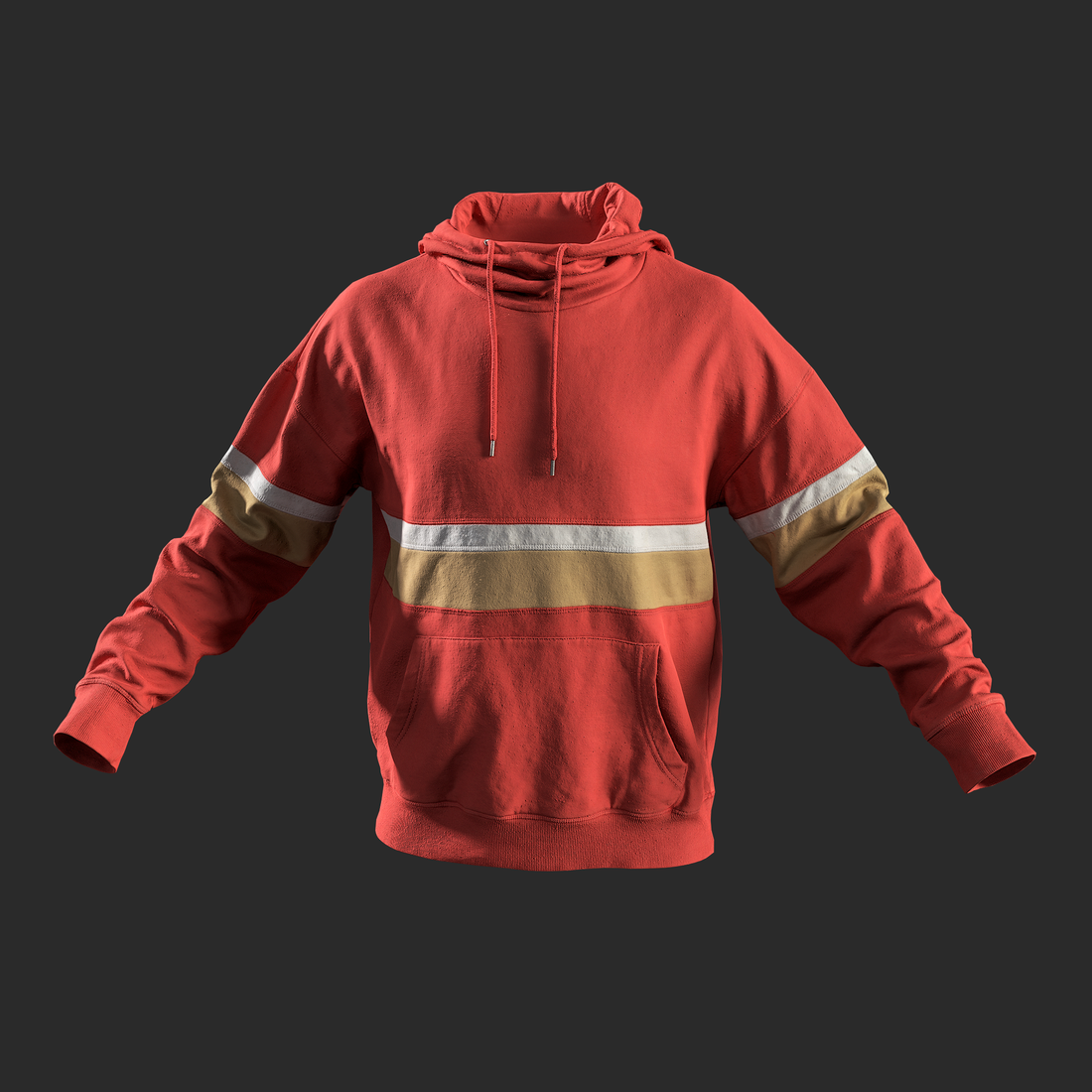 High detailed 3D Model Orange Hoodie