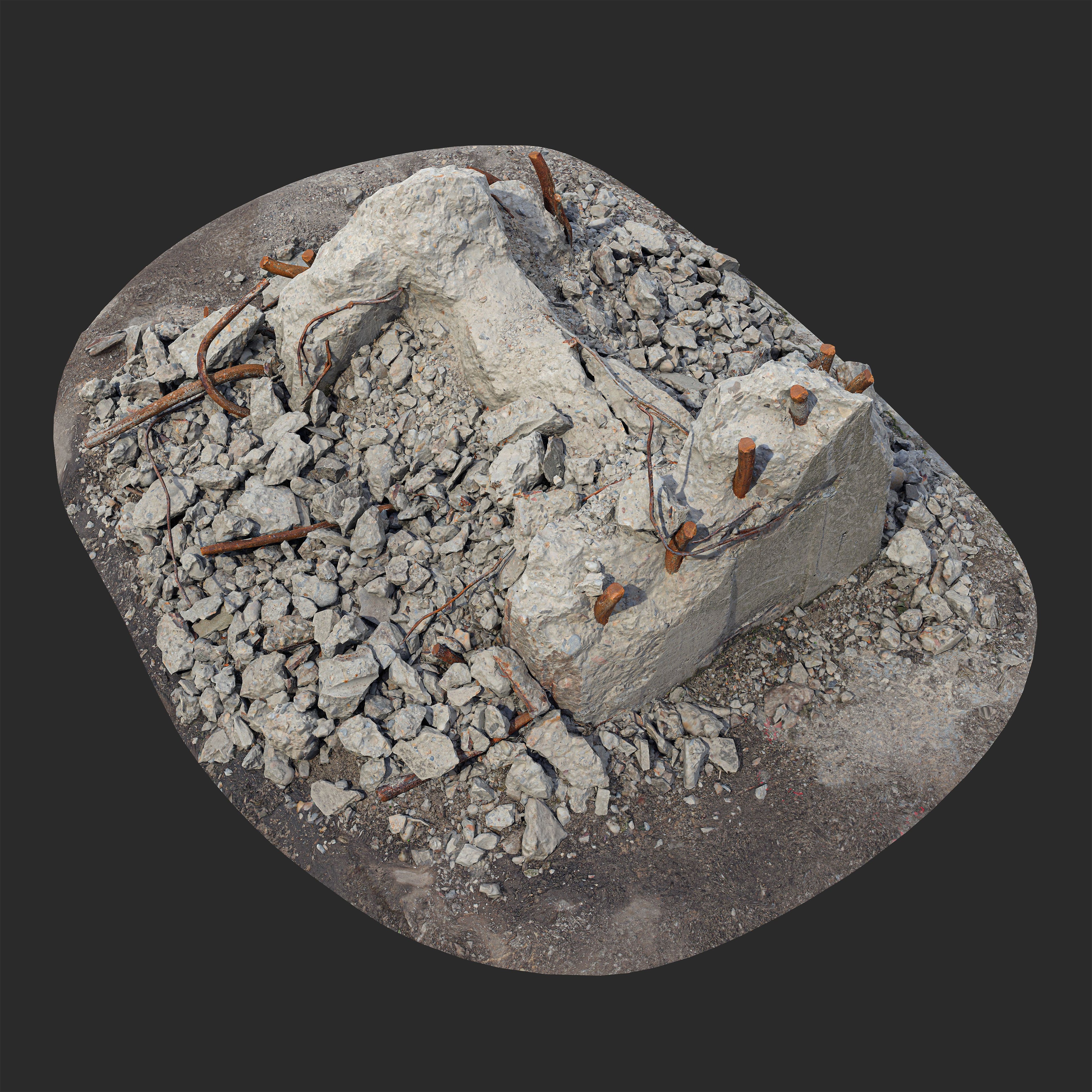 3D Broken Concrete Foundation