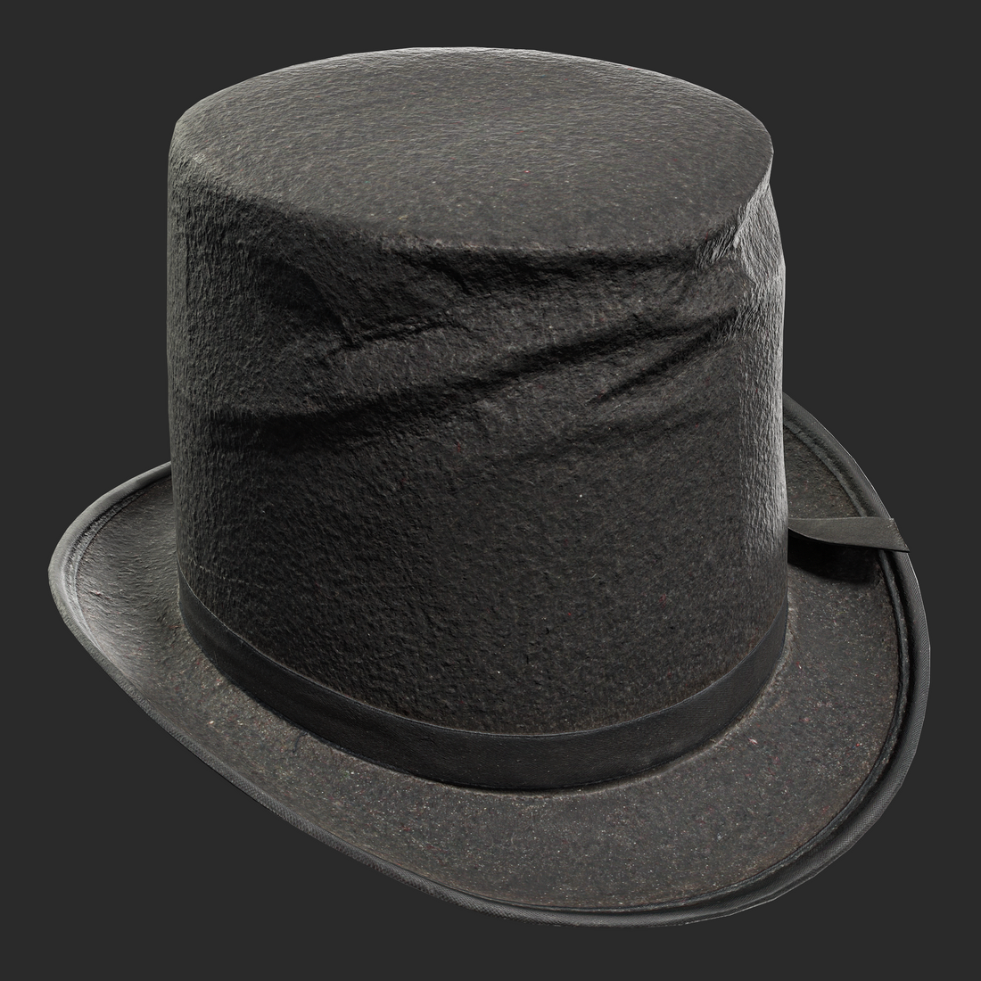 3D Steampunk Top Hat Model - Black Cylinder