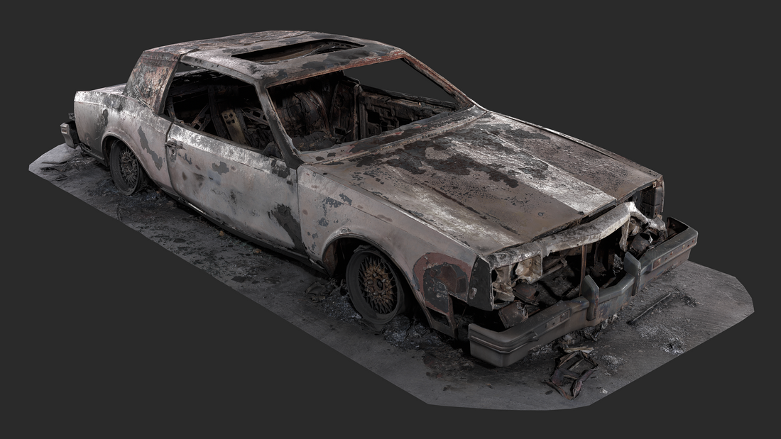 3D Burned-Out Buick Riviera Car