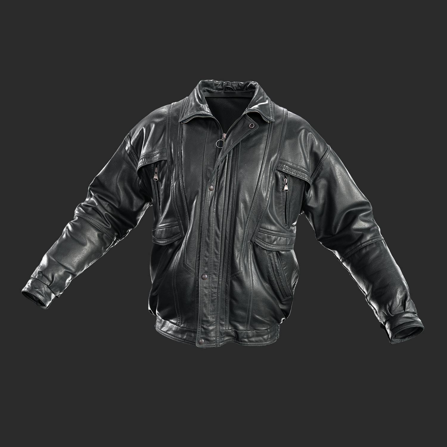 3D model Leather Snap Closure front