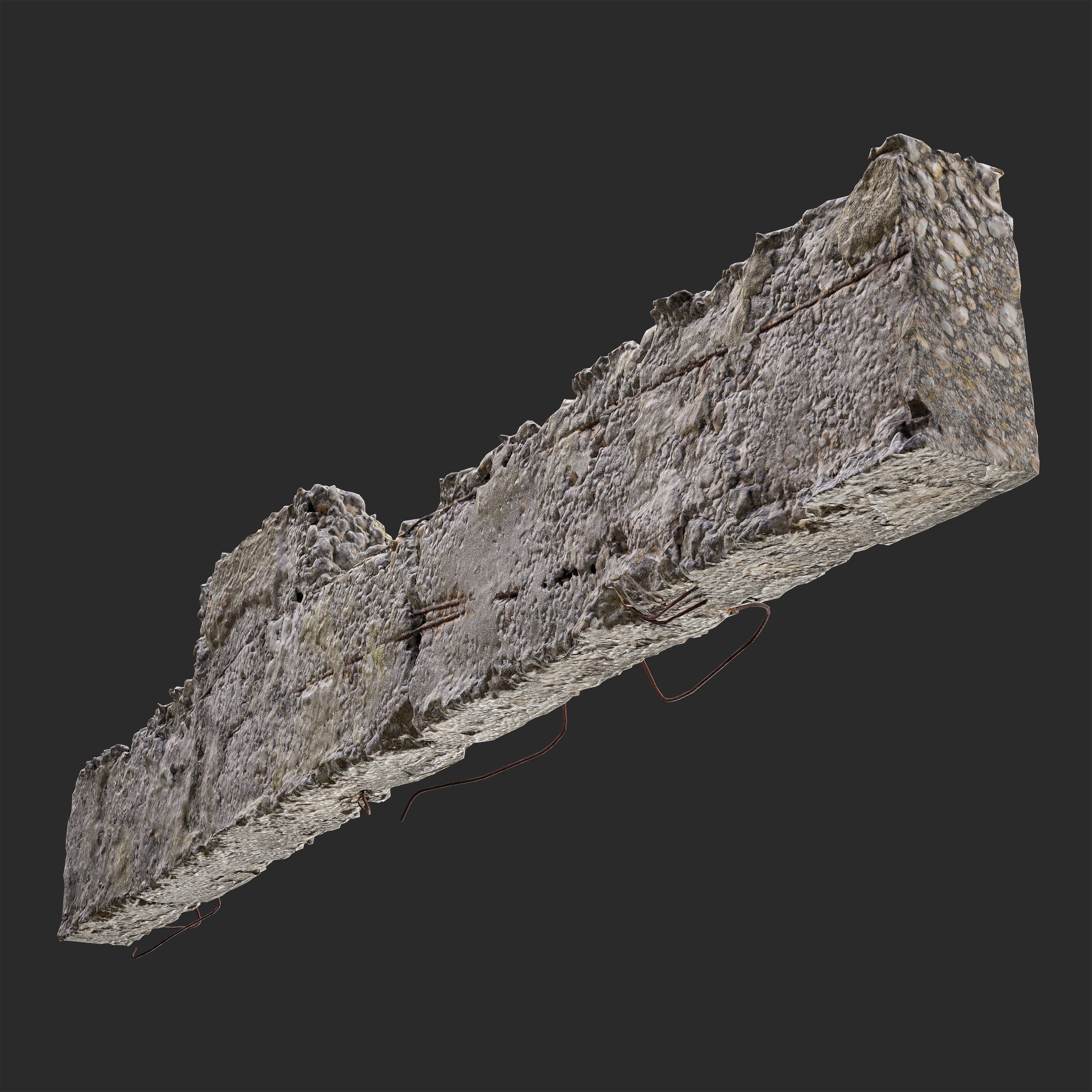3D Ruin House Concrete Beam