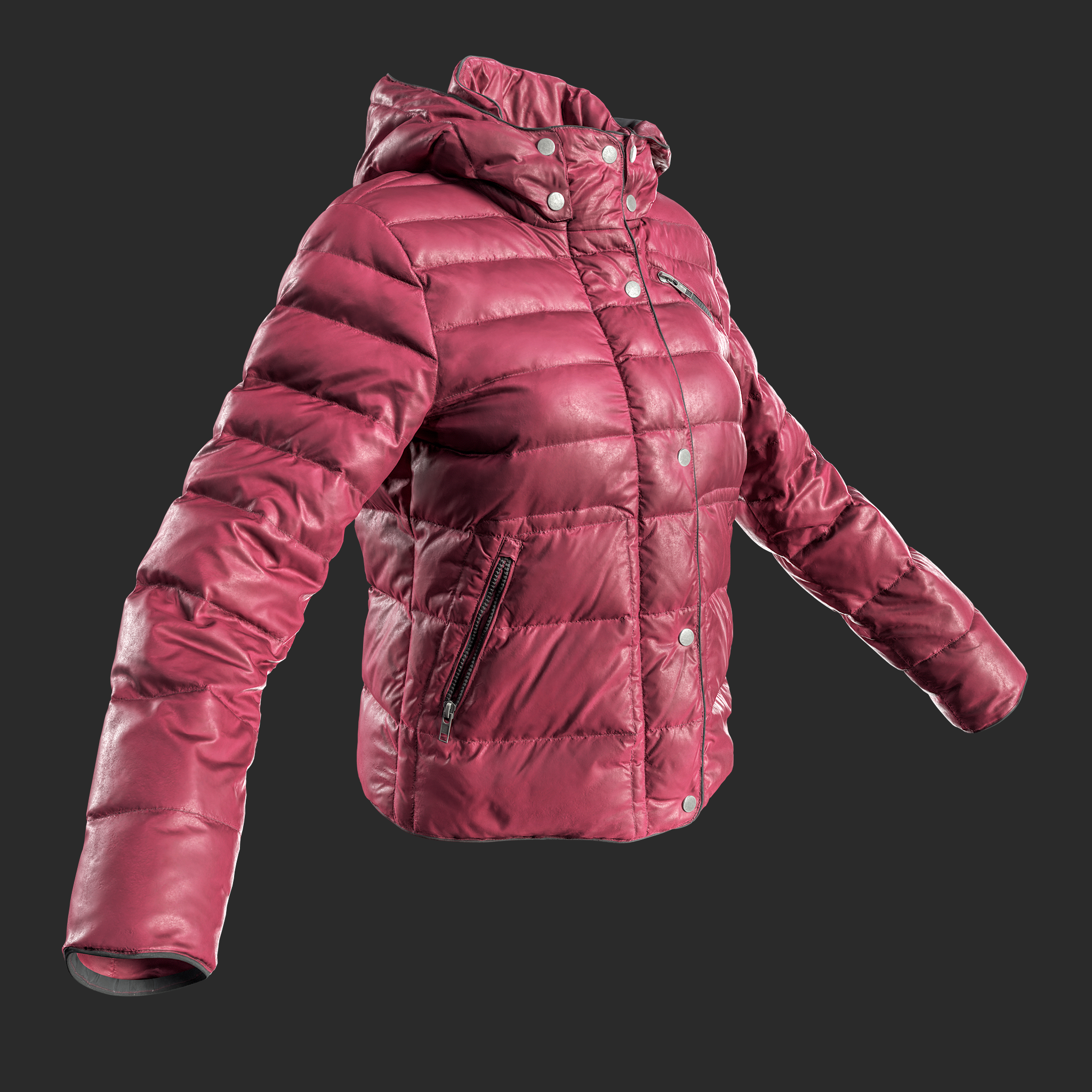 3D Red Winter Jacket for Metahuman in Unreal Engine