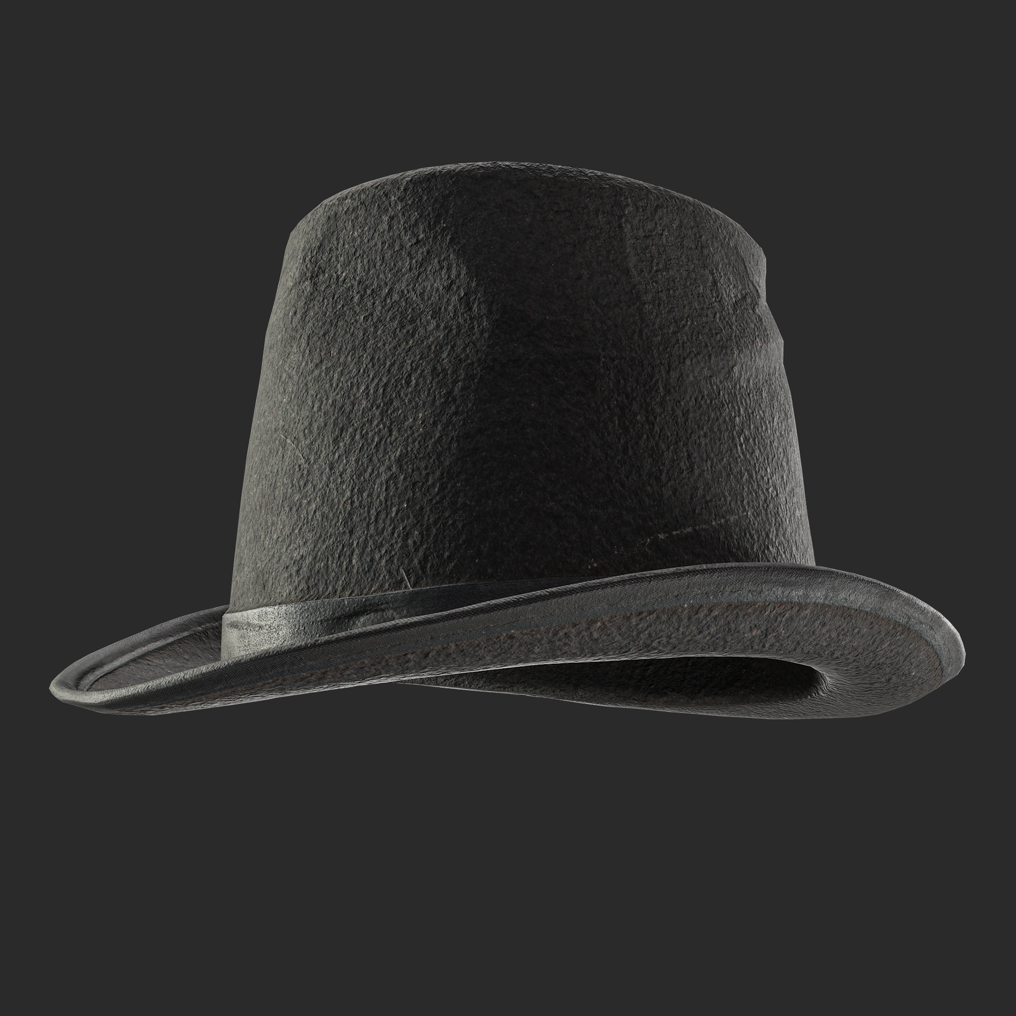 3D Steampunk Top Hat Model - Black Cylinder