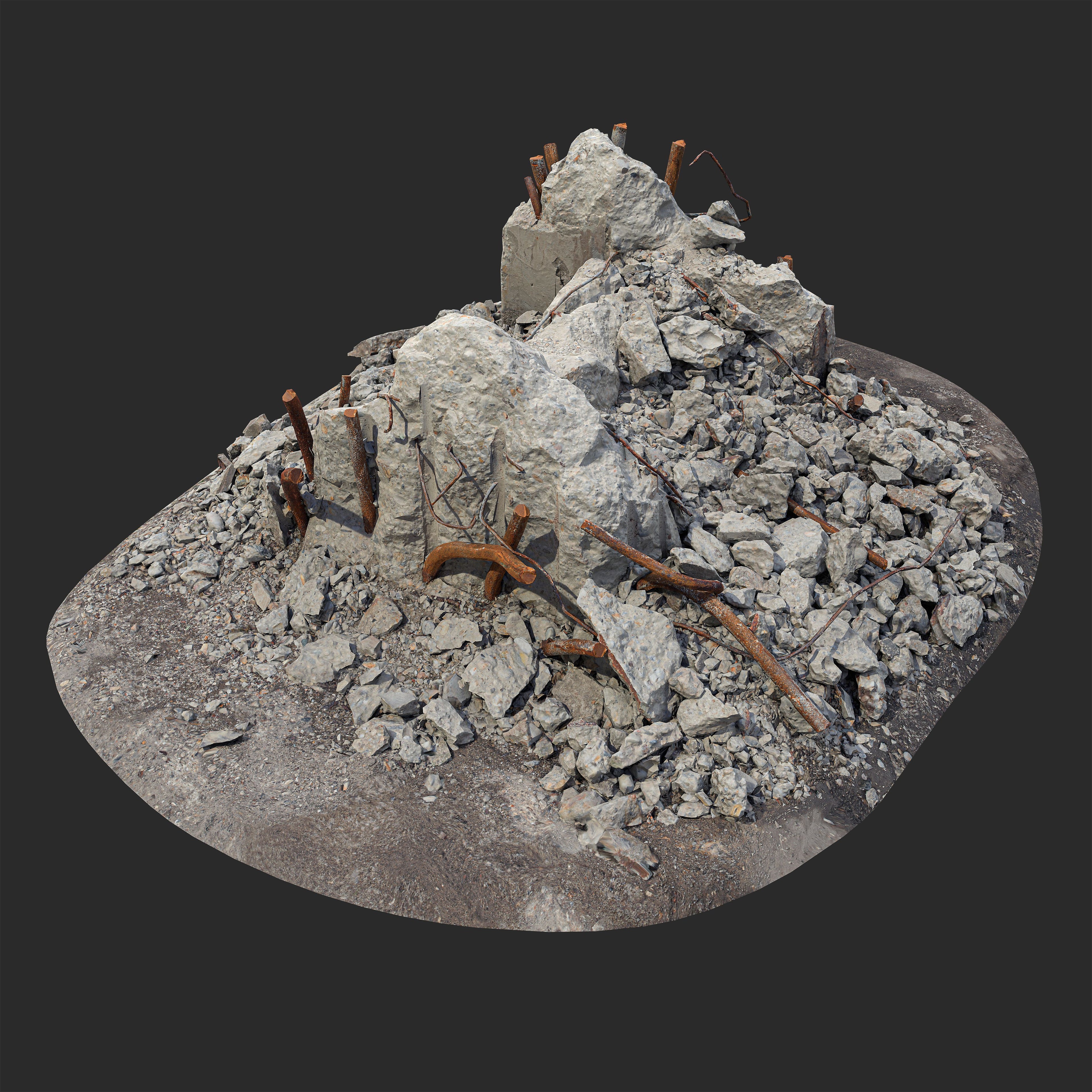 3D Broken Concrete Foundation