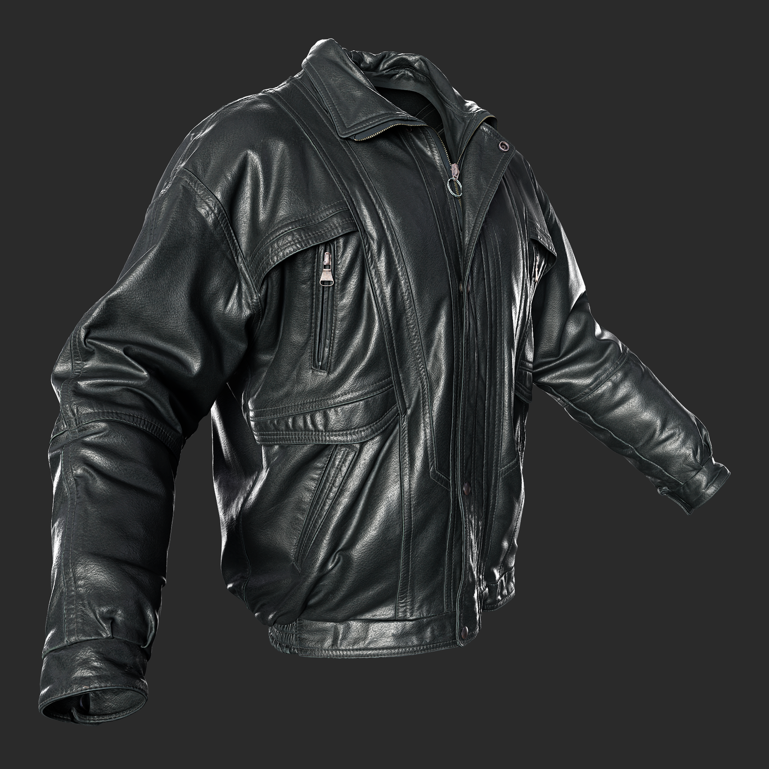 3D model Leather Snap Closure front right