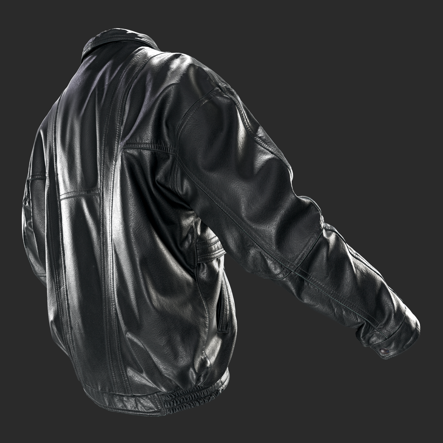 3D model Leather Snap Closure back right