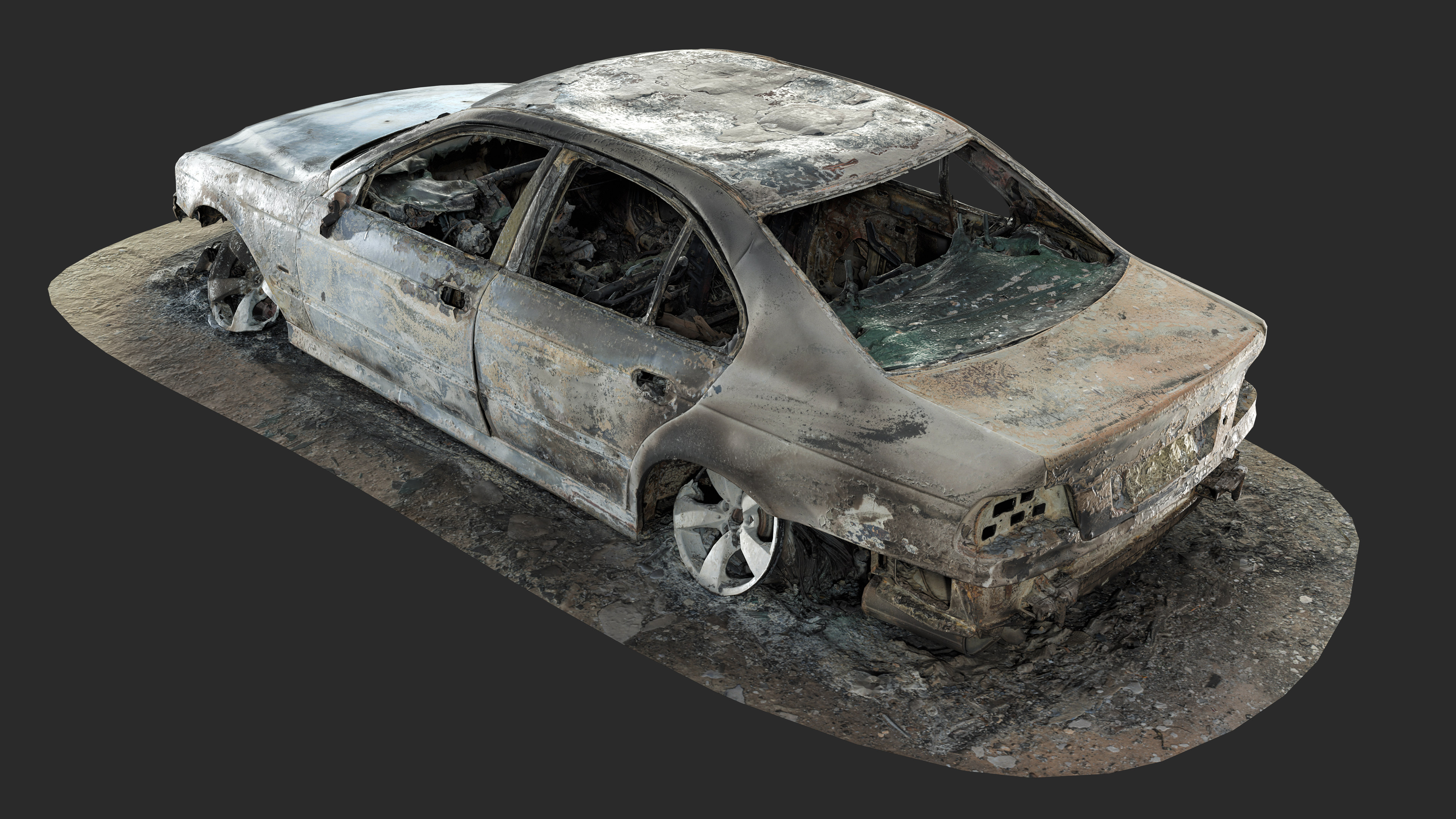 3D Burned-Out BMW 5 Series