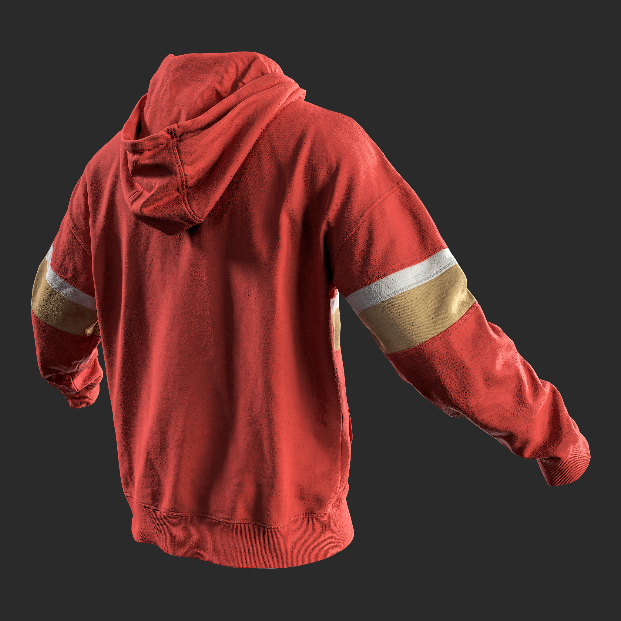High detailed 3D Model Orange Hoodie back