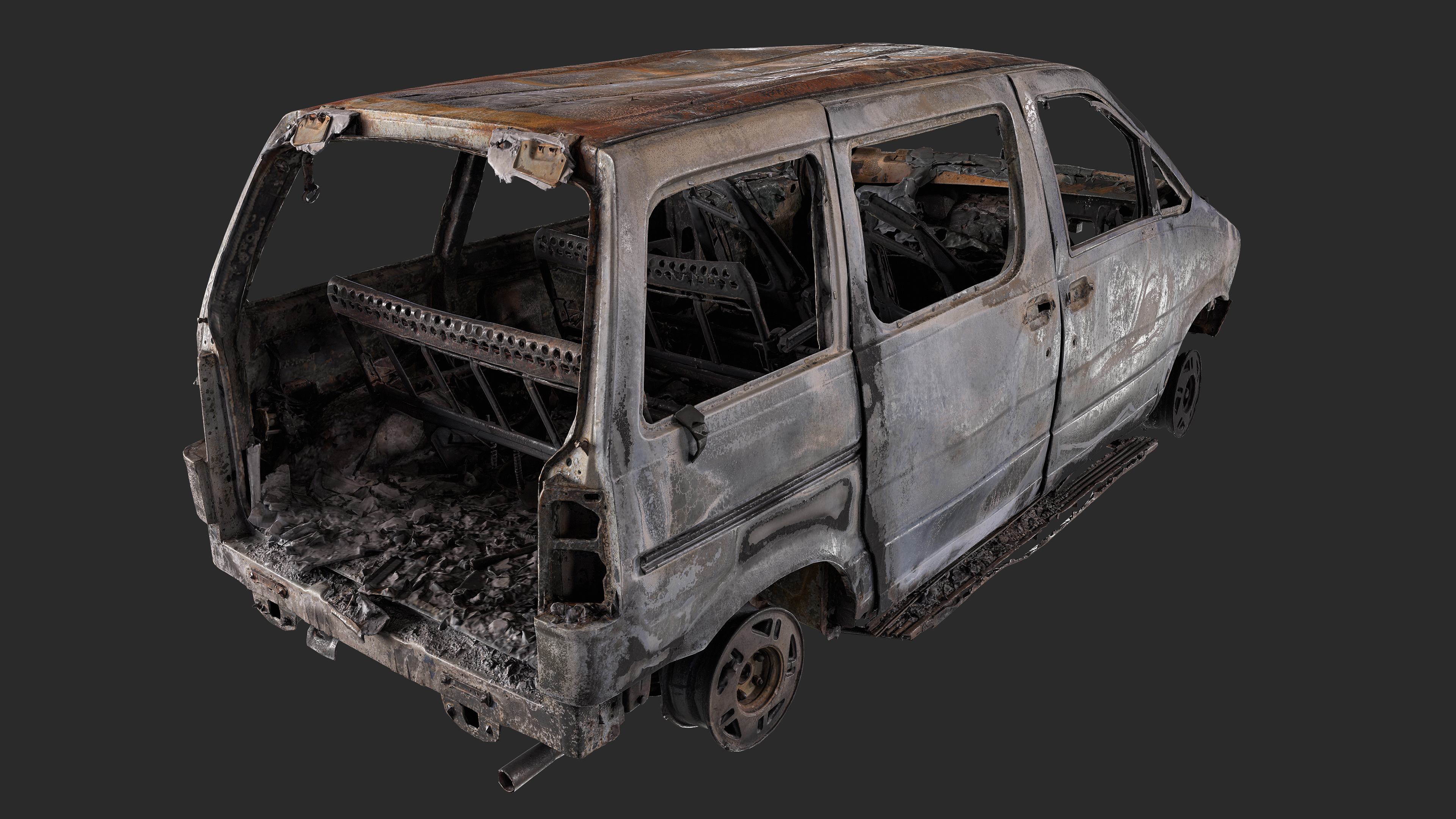 3D Burned-Out Ford Aerostar 1990s