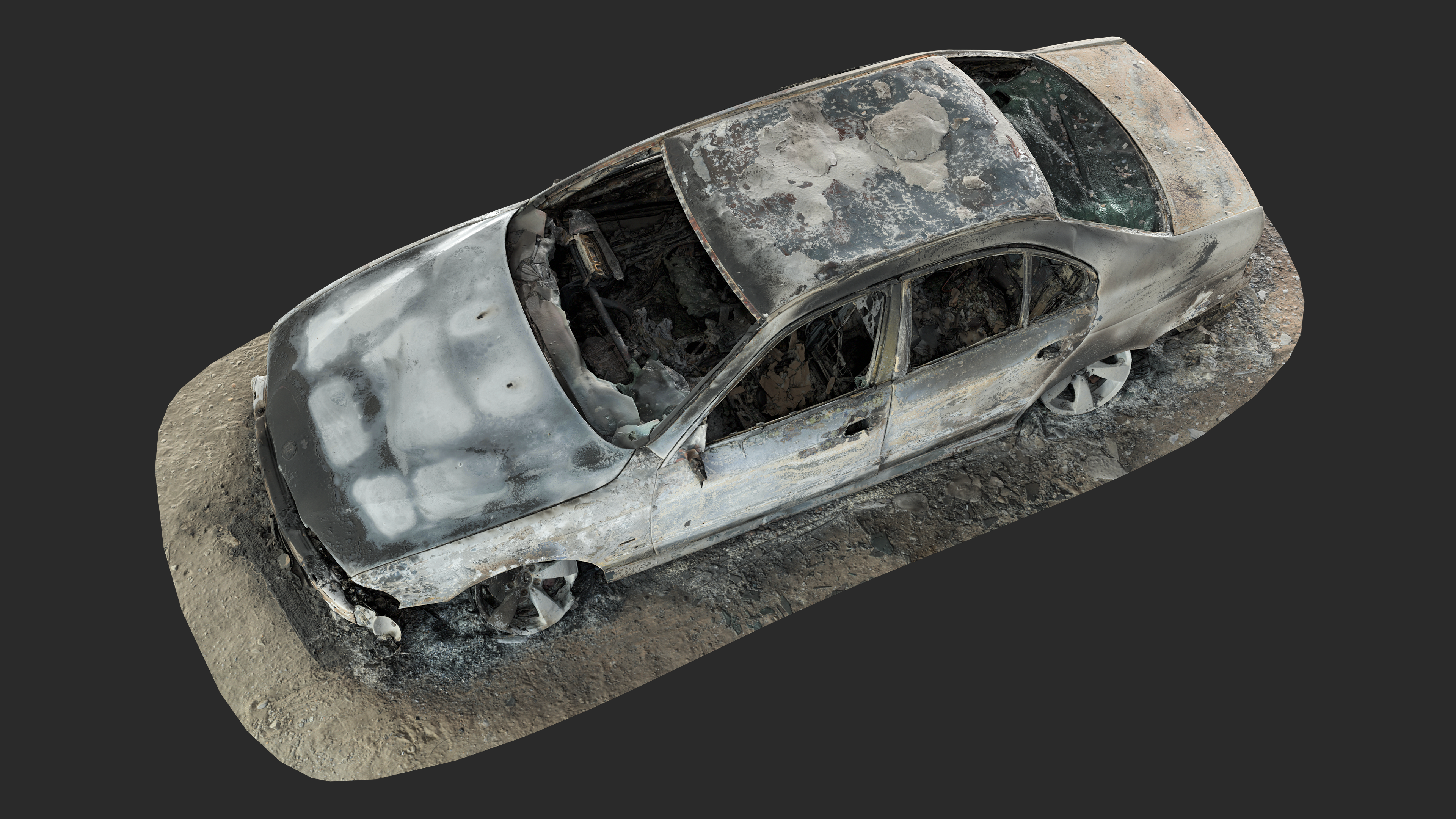 3D Burned-Out BMW 5 Series