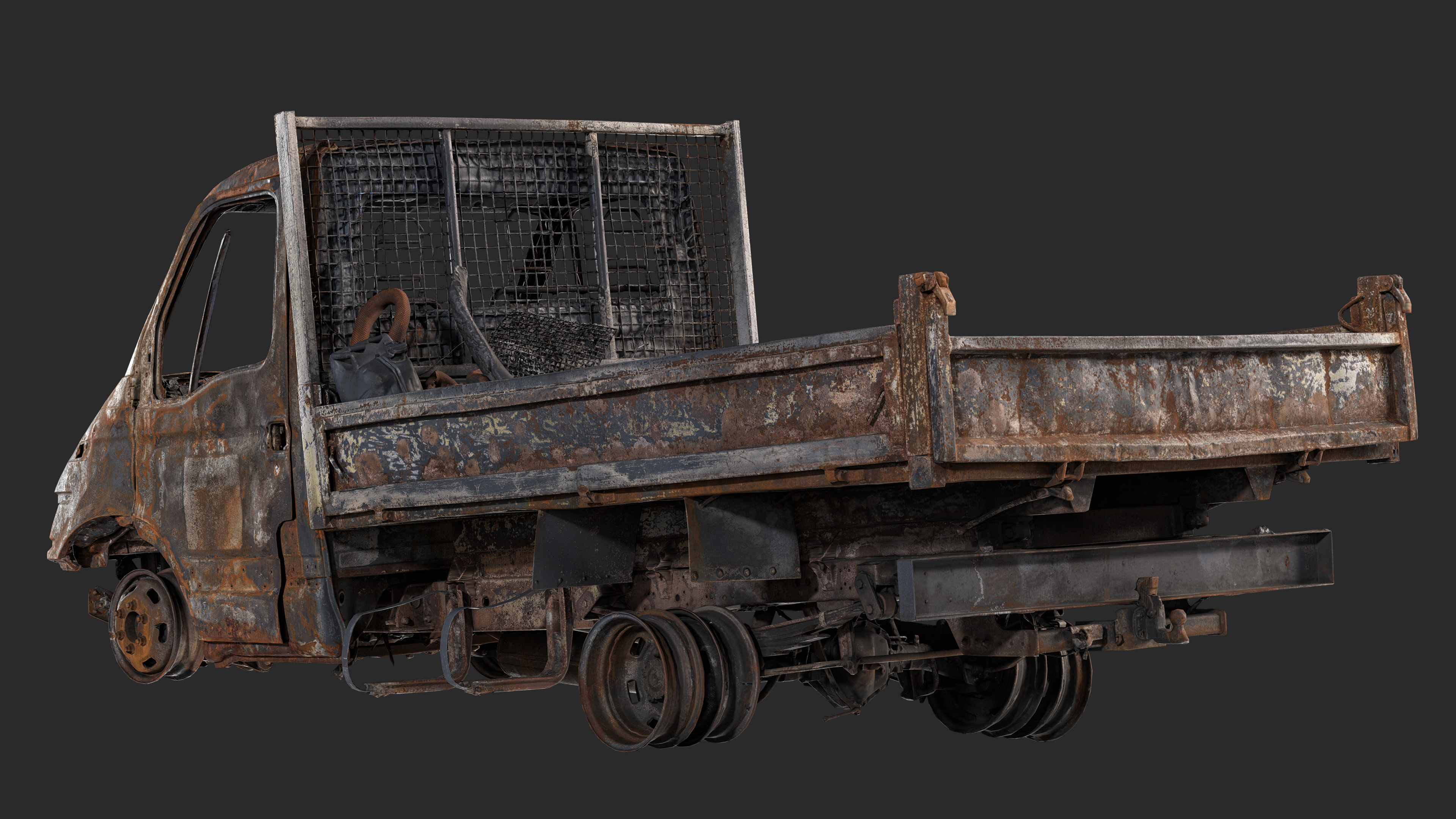 3D Burned-Out Iveco Daily Truck