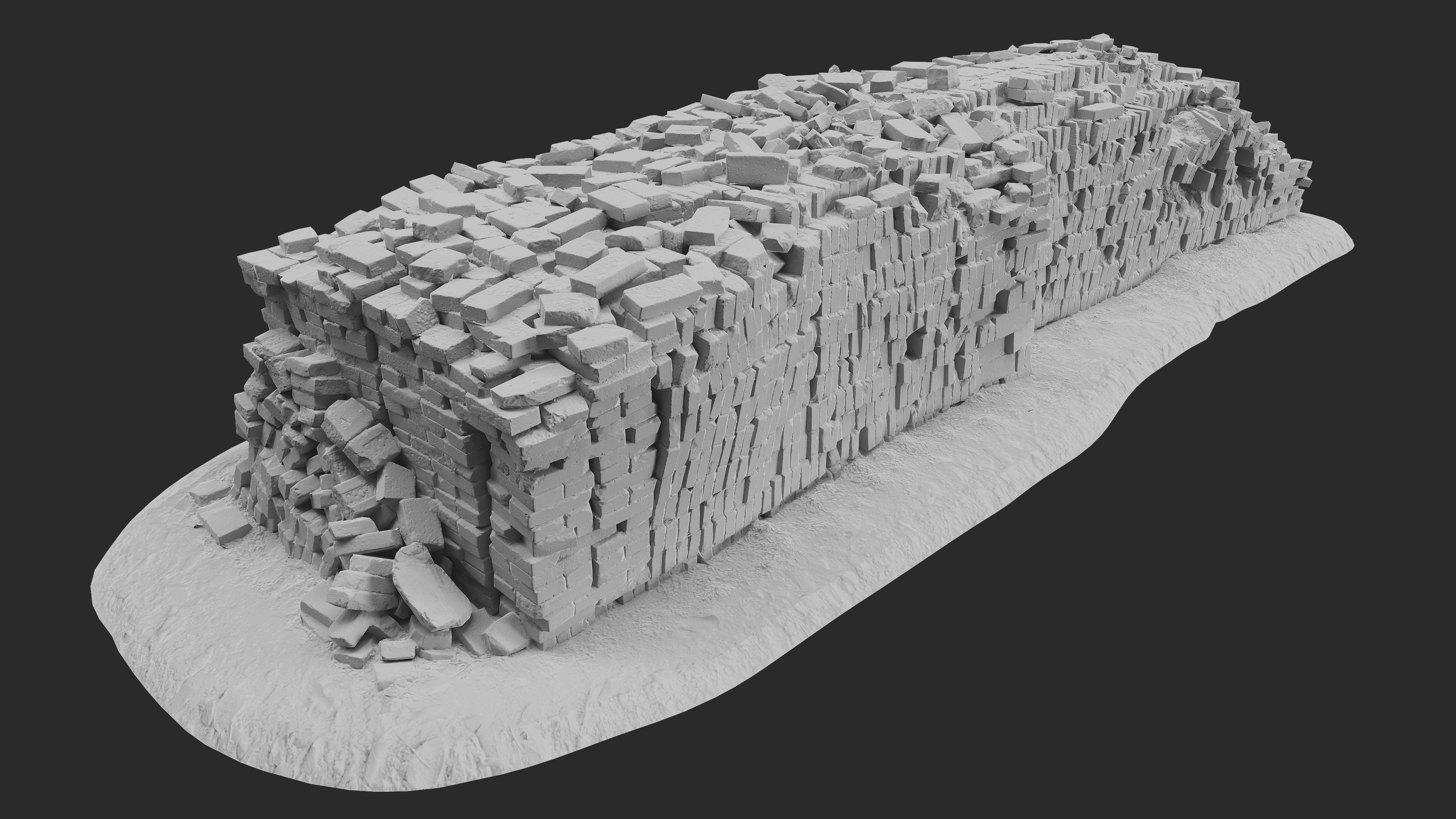 3D Stack of an Old Hand-Made Bricks