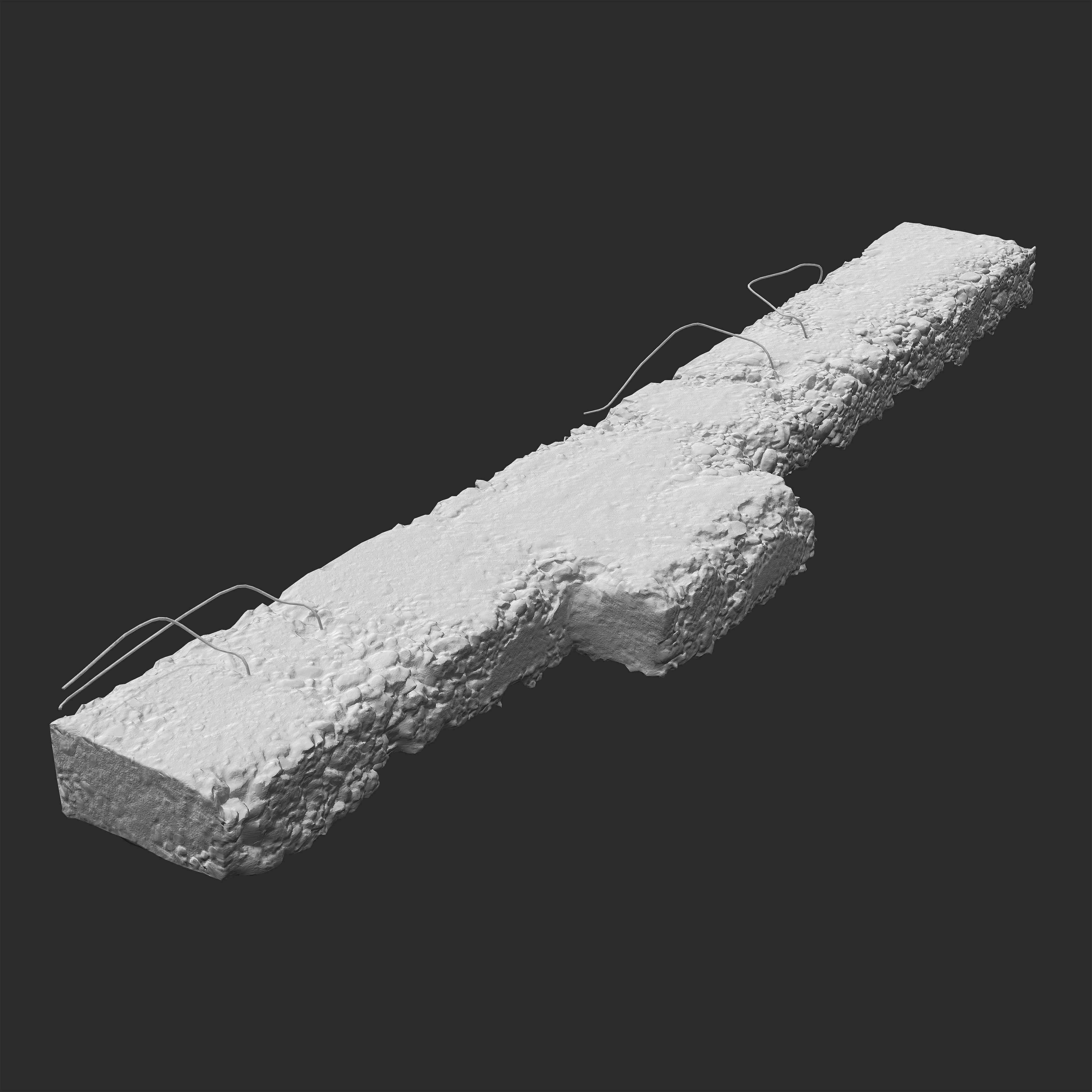 3D Ruin House Concrete Beam