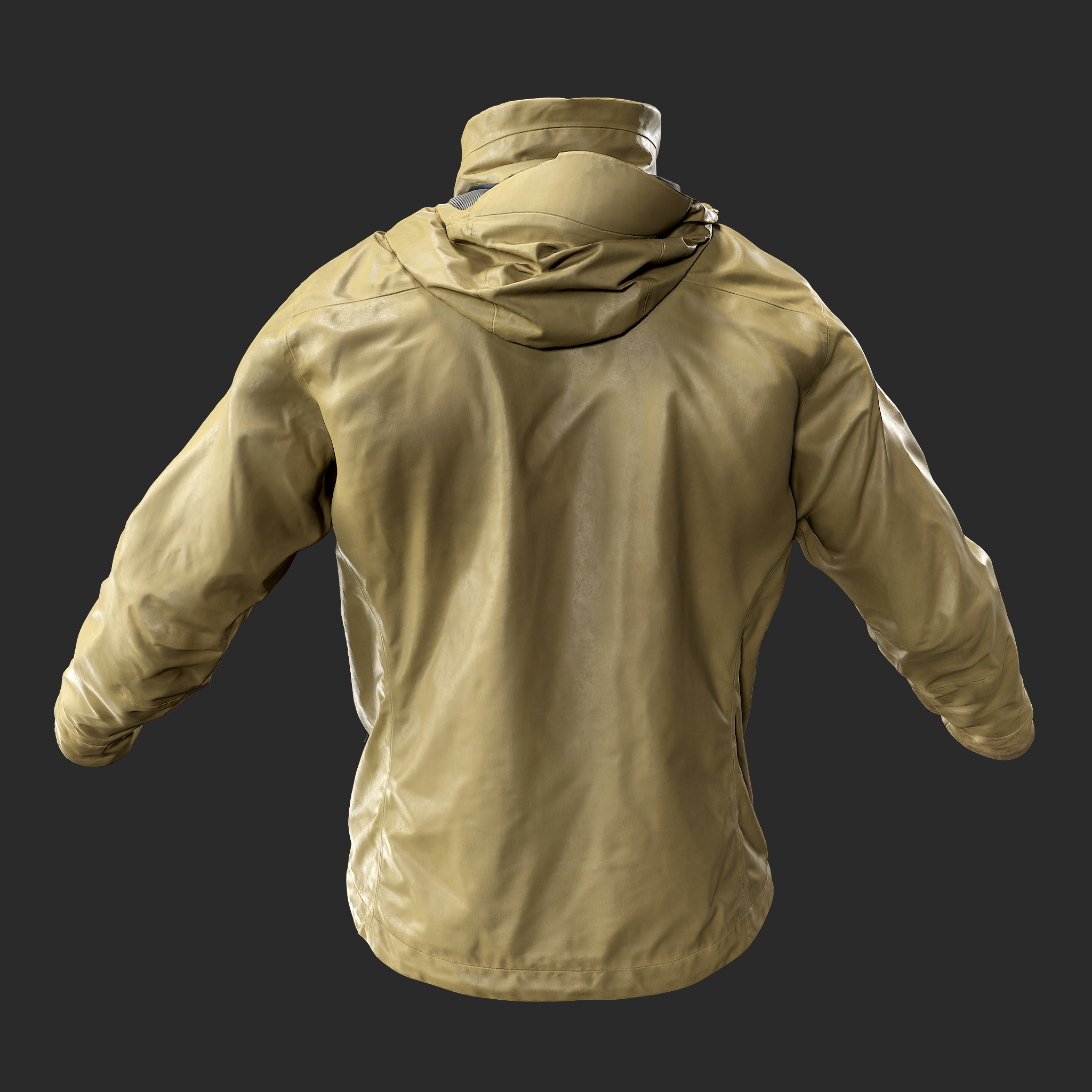 3D Model Windstopper Jacket back