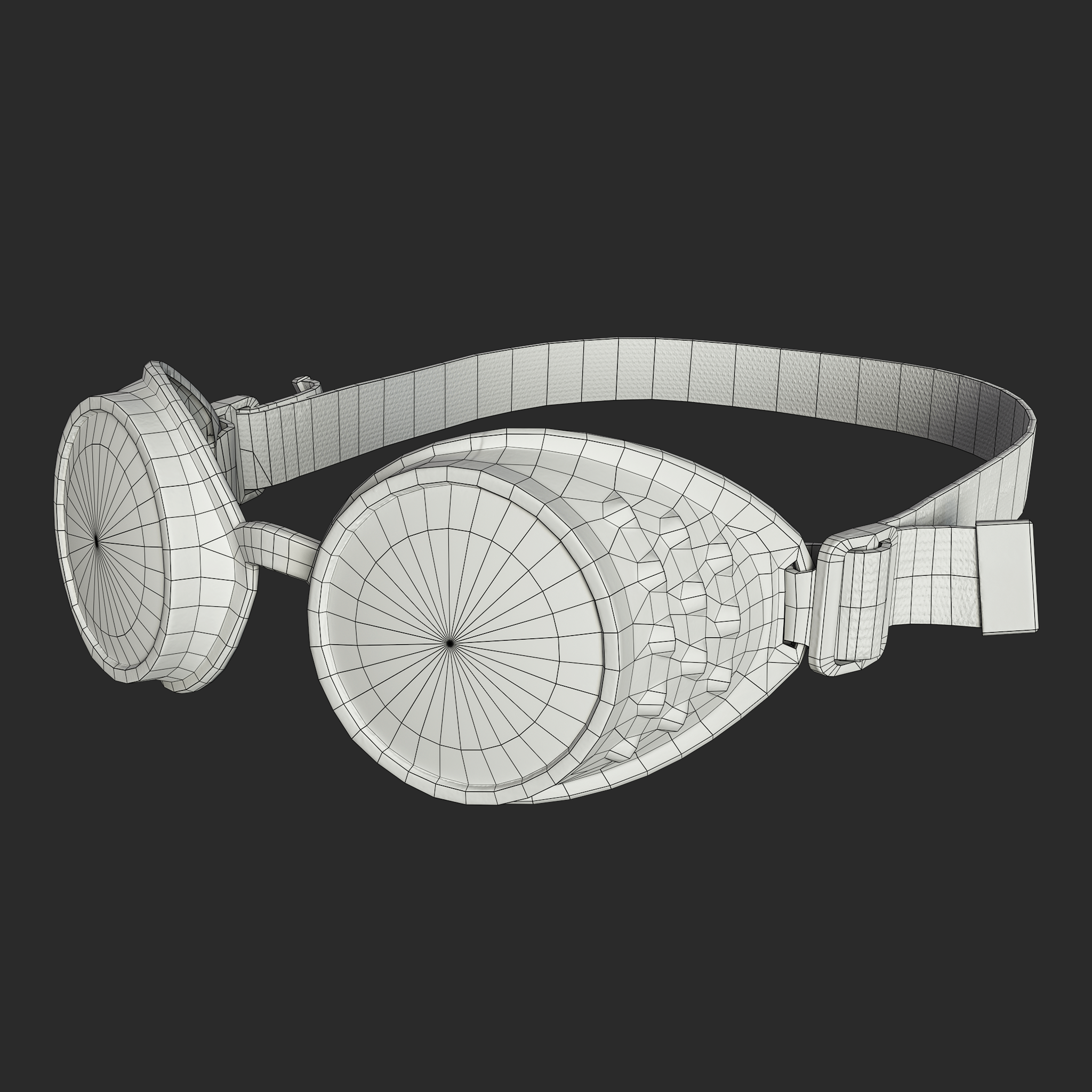 3D model of Steampunk Goggles wireframe
