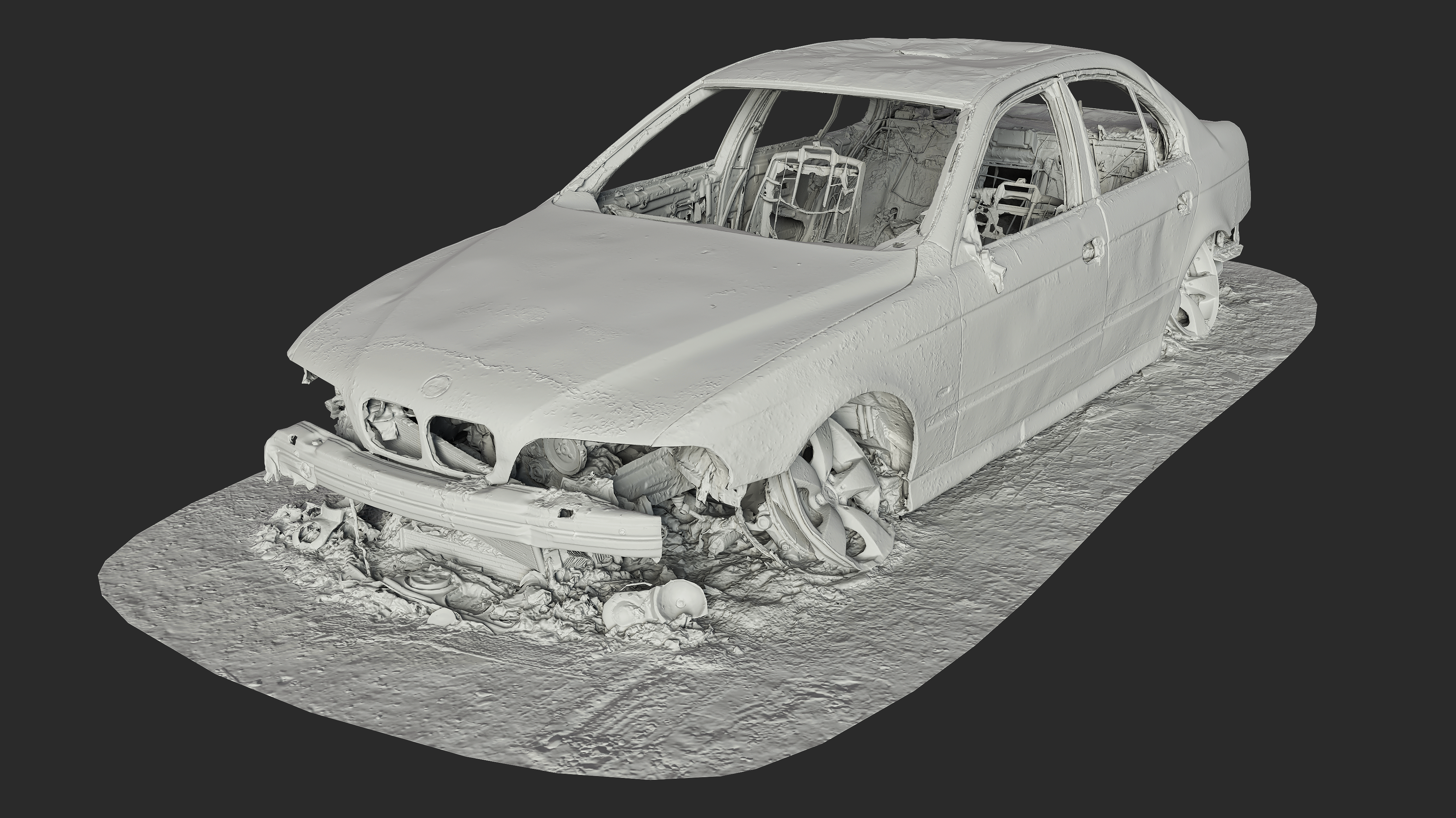 3D Burned-Out BMW 5 Series