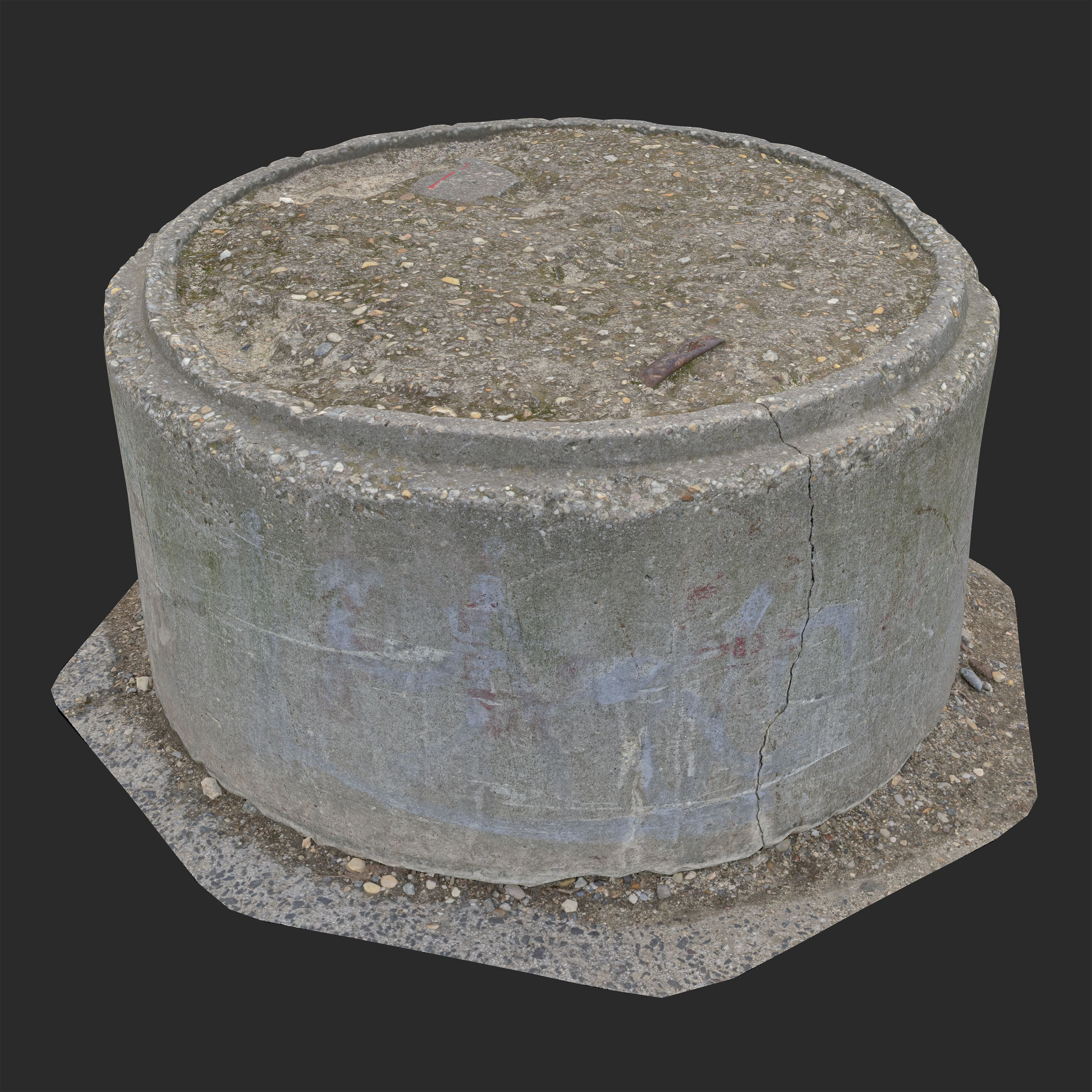 3D Concrete Circle Well