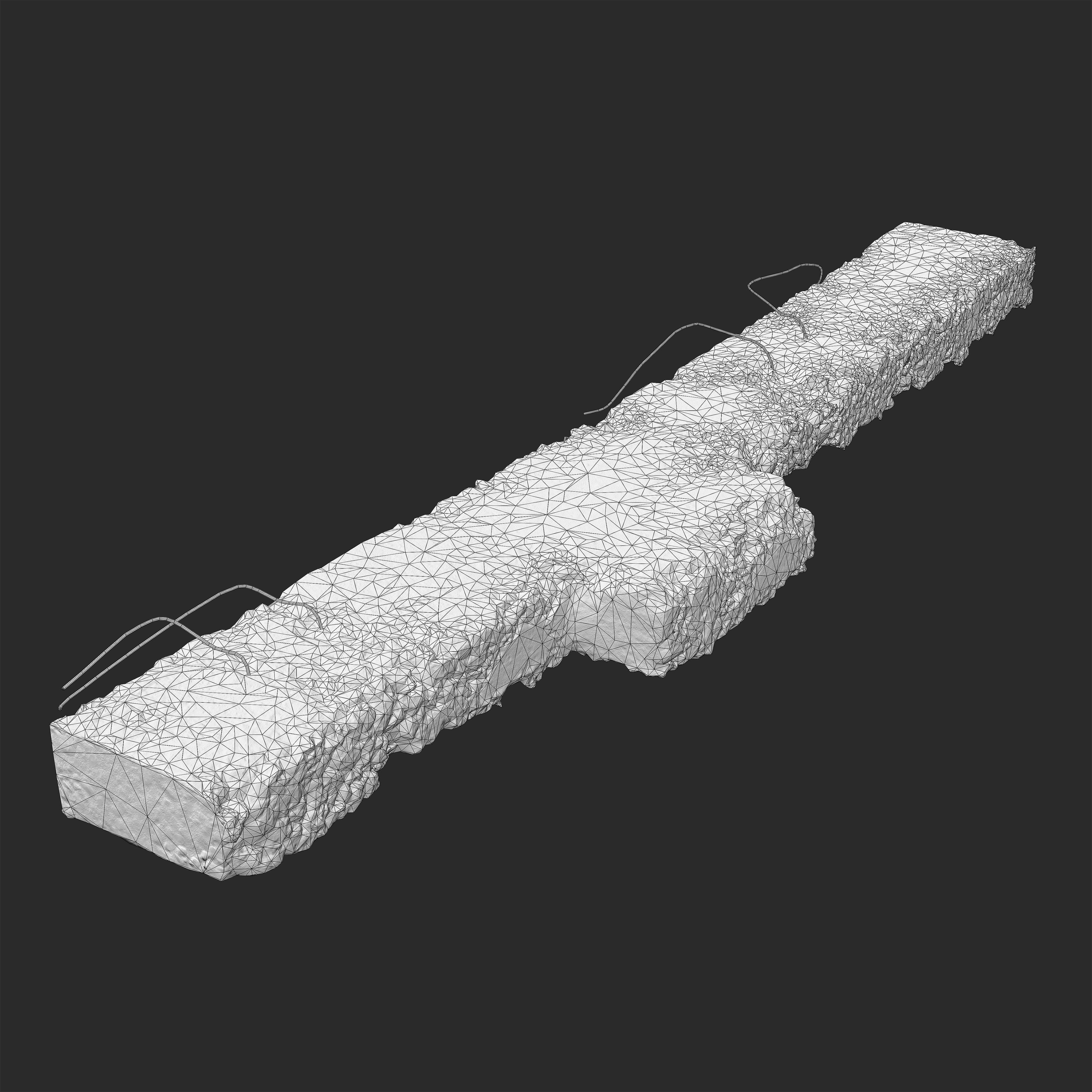 3D Ruin House Concrete Beam