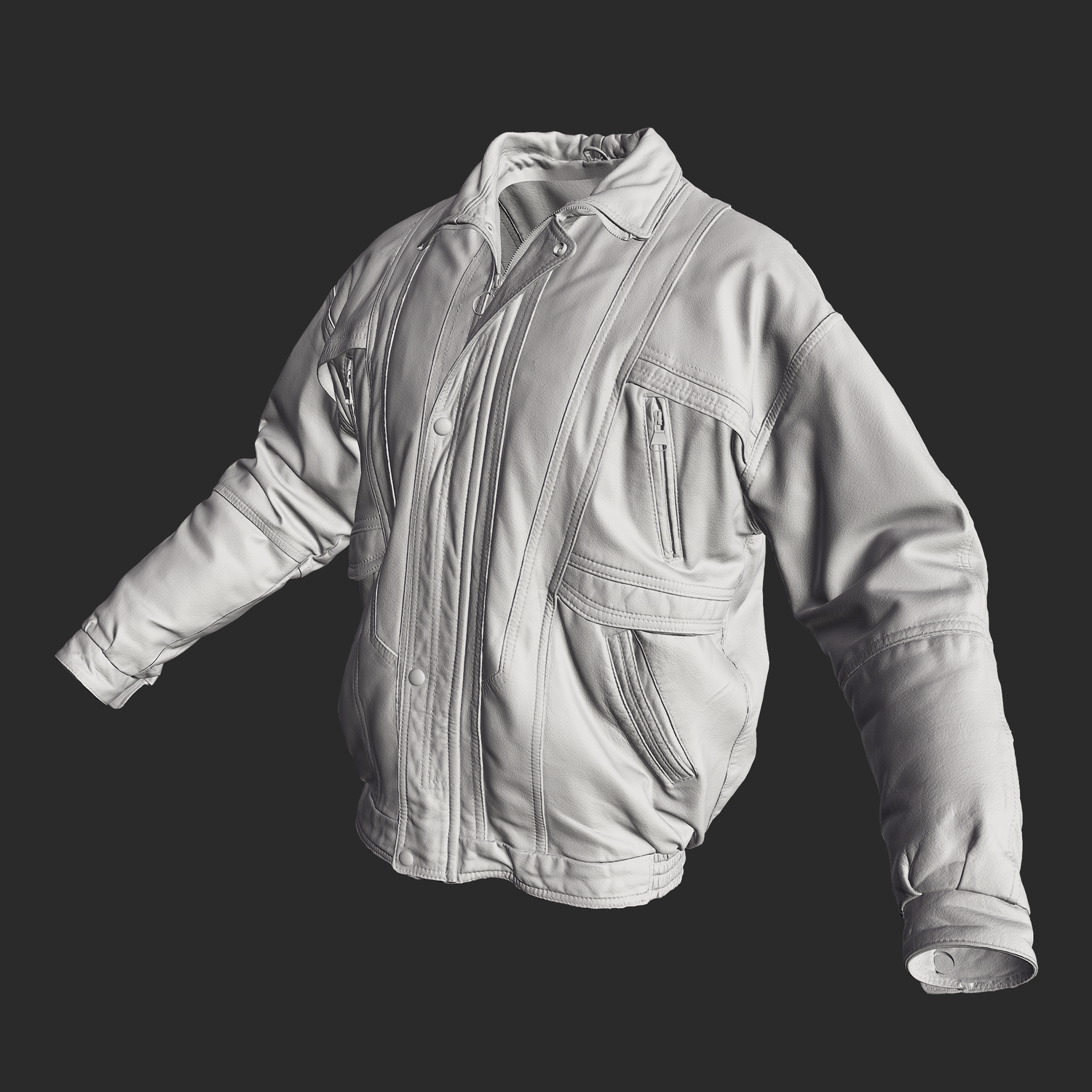 3D model Leather Snap Closure clay