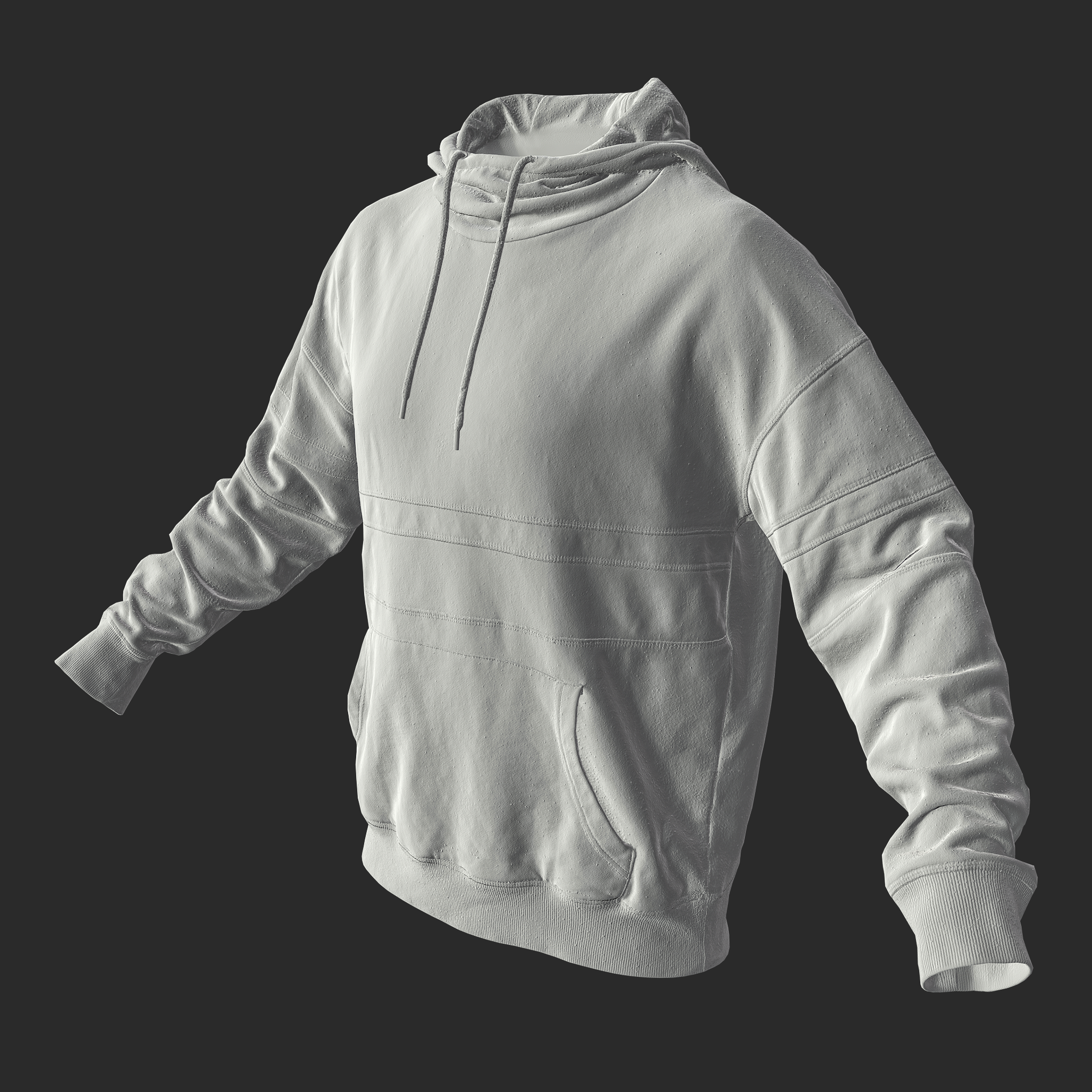 3D Model Orange Hoodie_clay