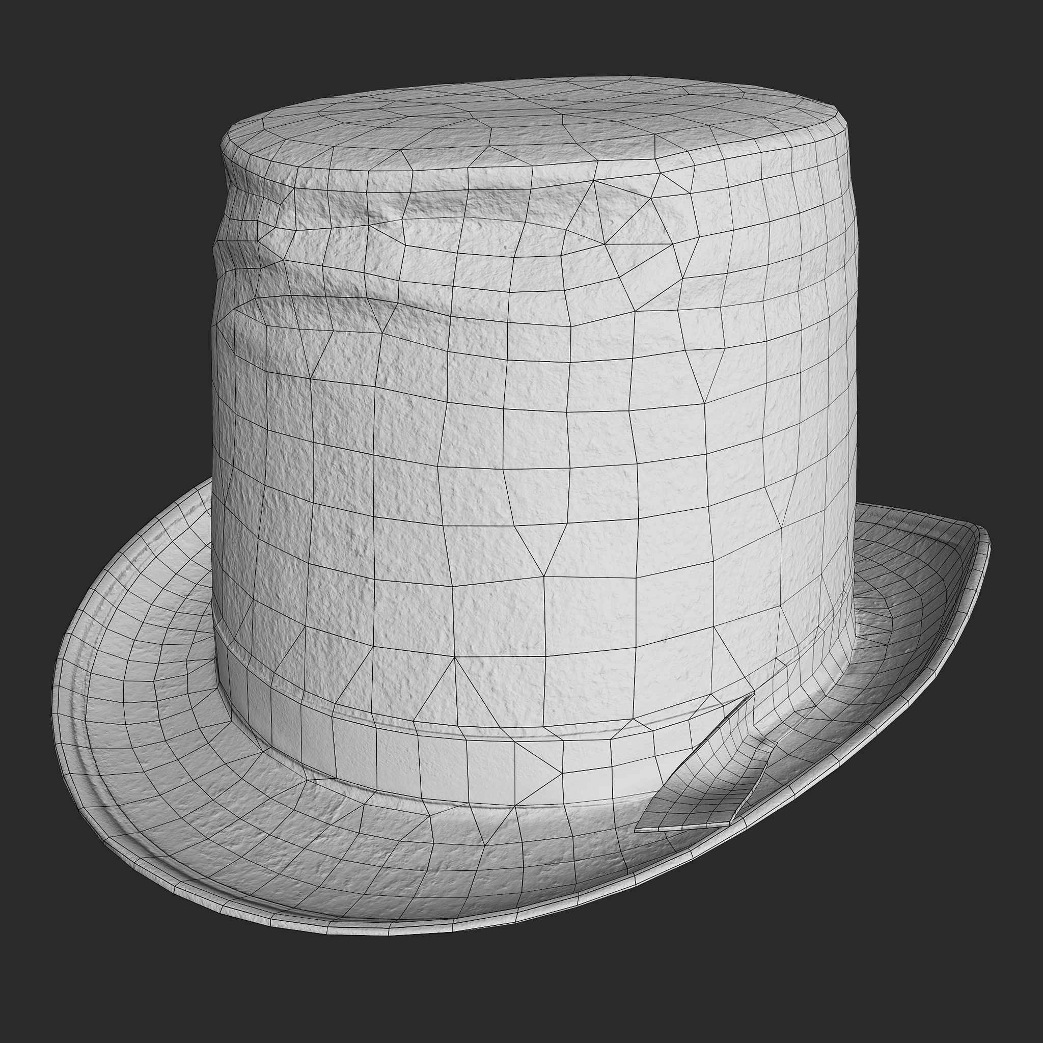 3D Steampunk Top Hat Model - Black Cylinder