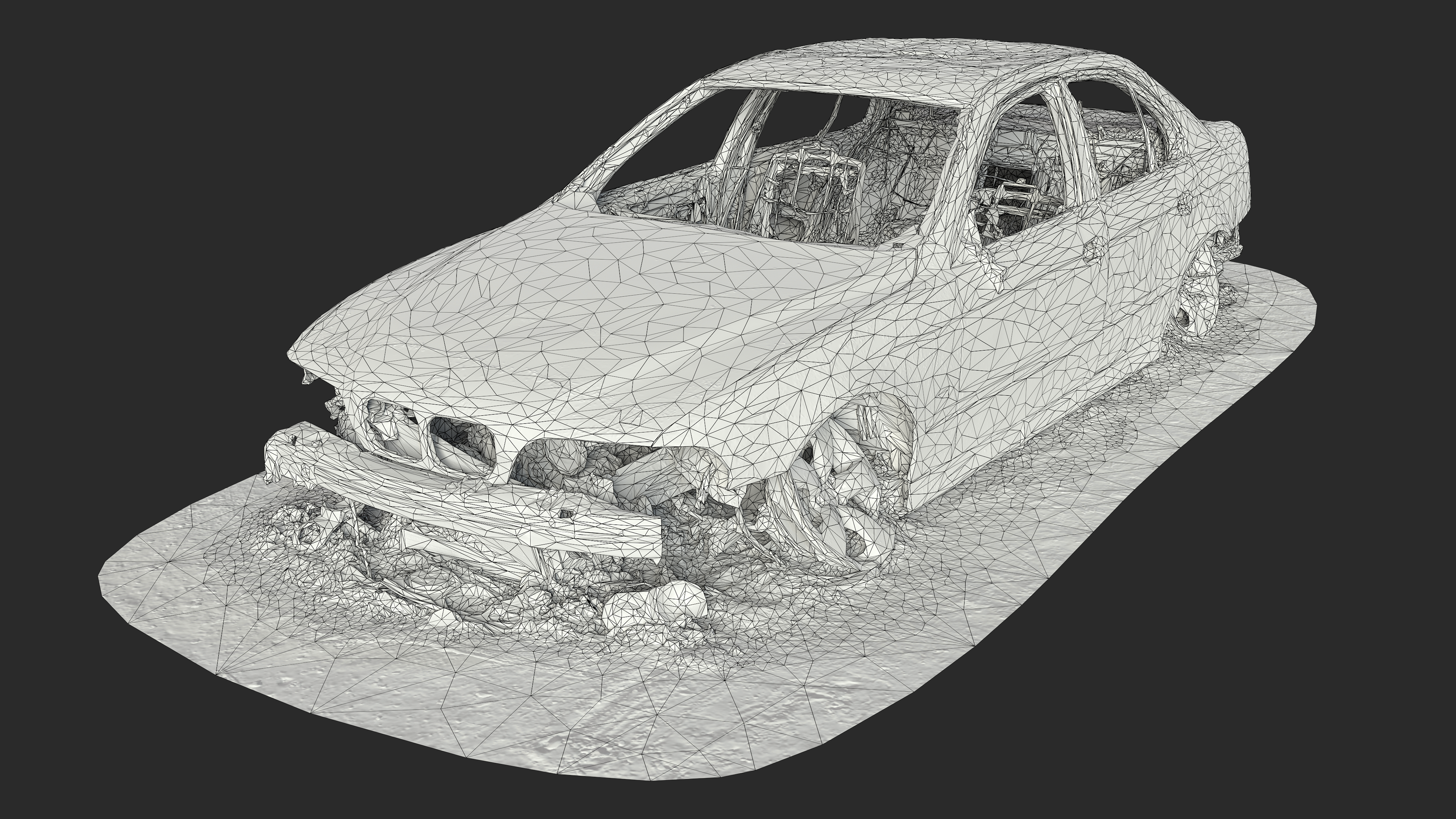 3D Burned-Out BMW 5 Series