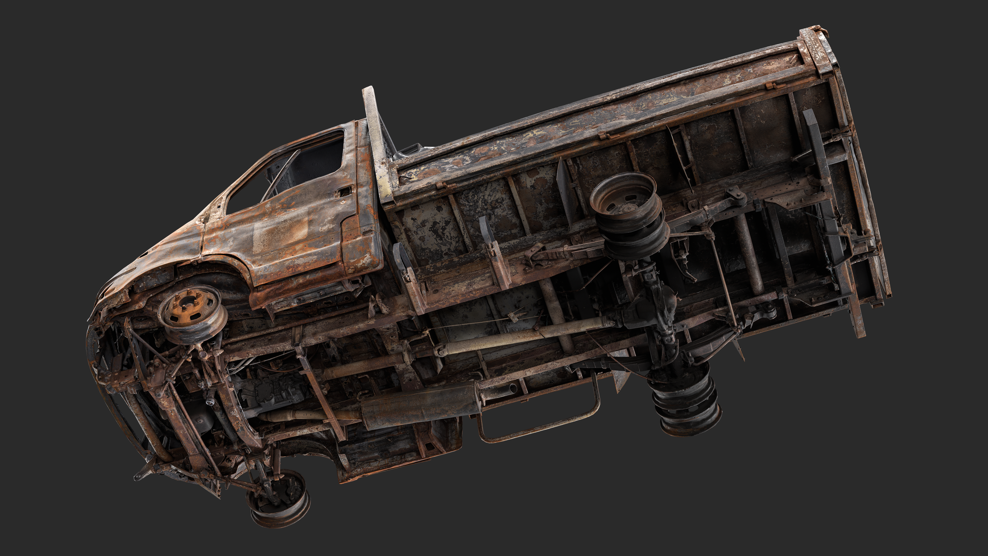 3D Burned-Out Iveco Daily Truck