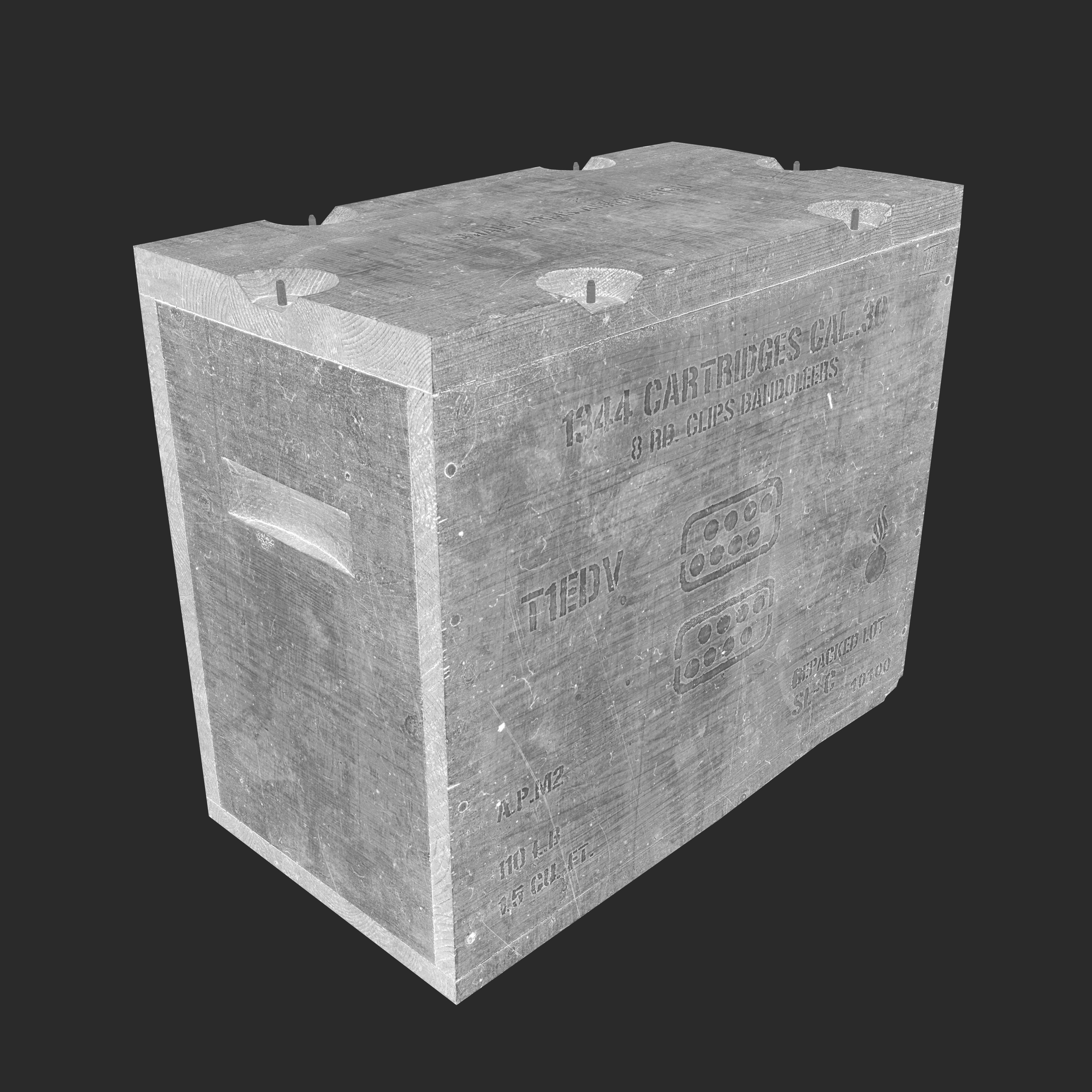 3D Wooden Ammunition Crate