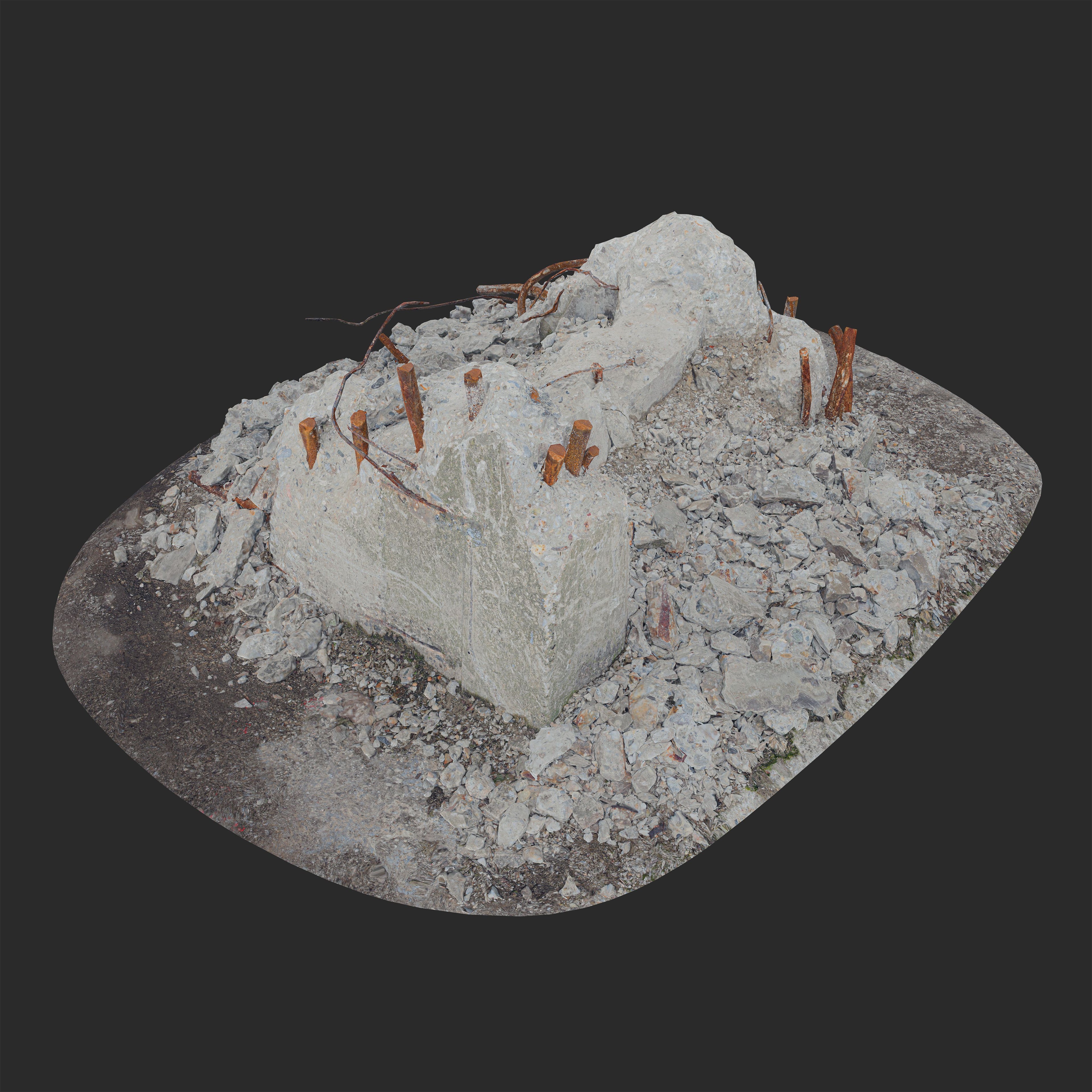 3D Broken Concrete Foundation