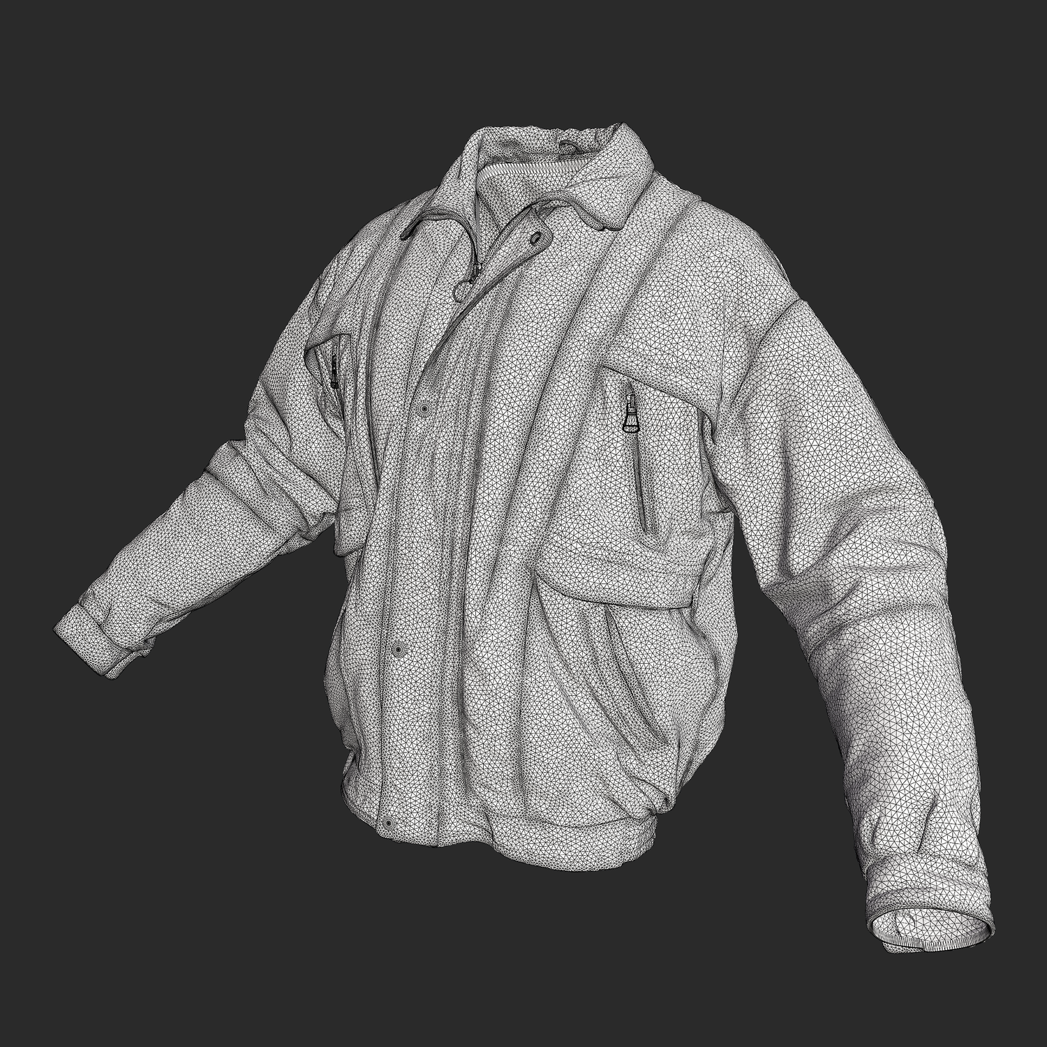 3D model Leather Snap Closure wireframe