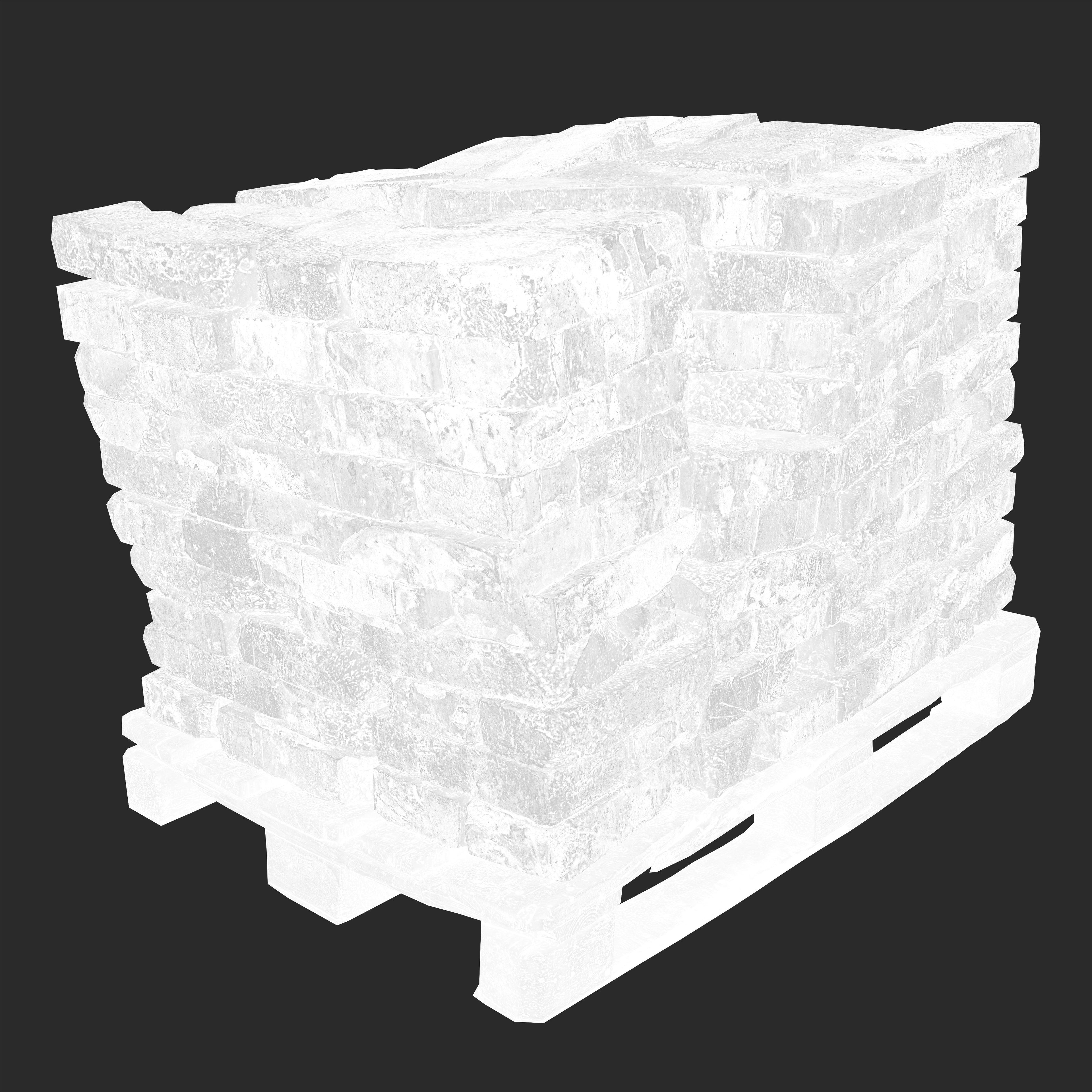 3D Stack of Aged Bricks