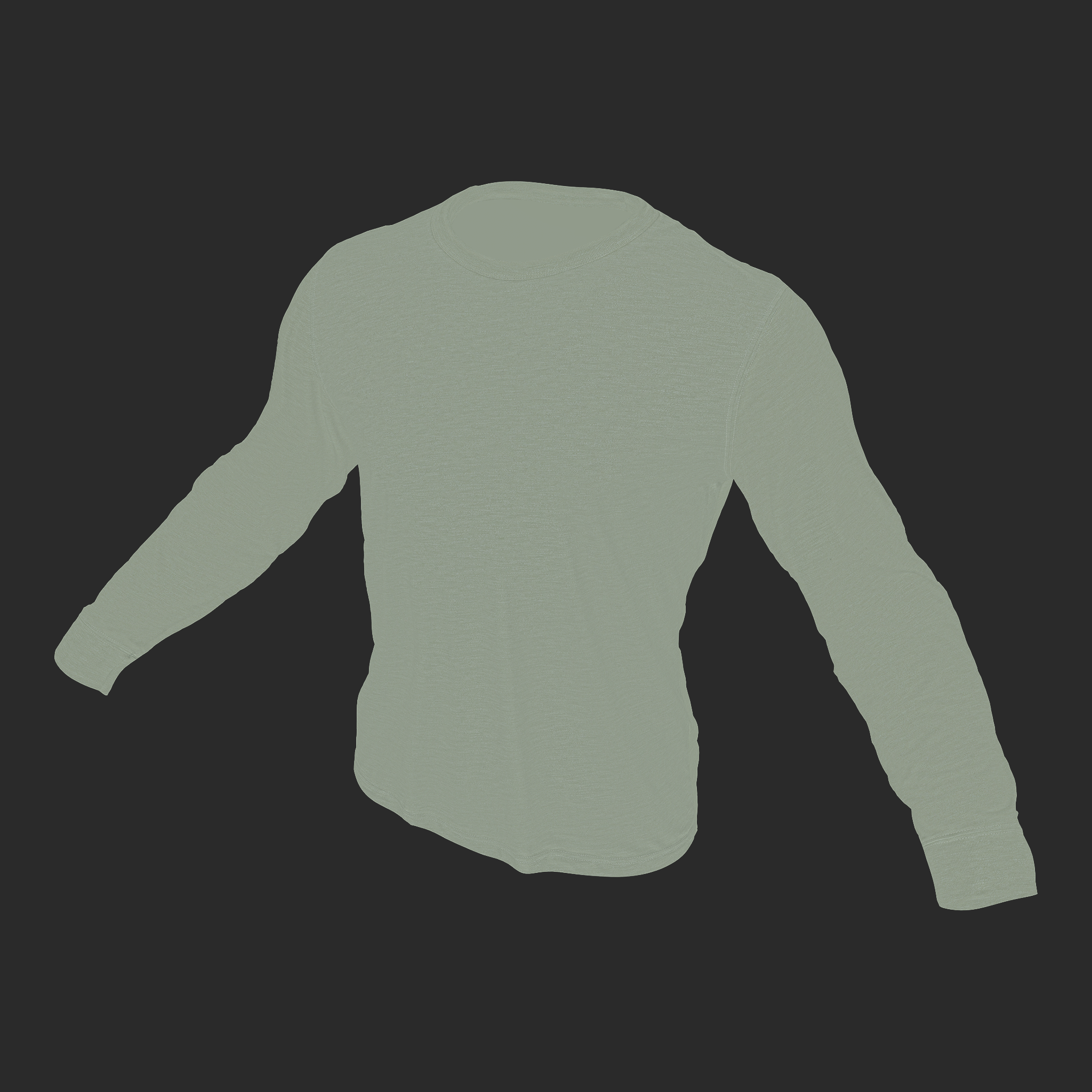 3D Model Mens Green Long Sleeve T-Shirt albedo