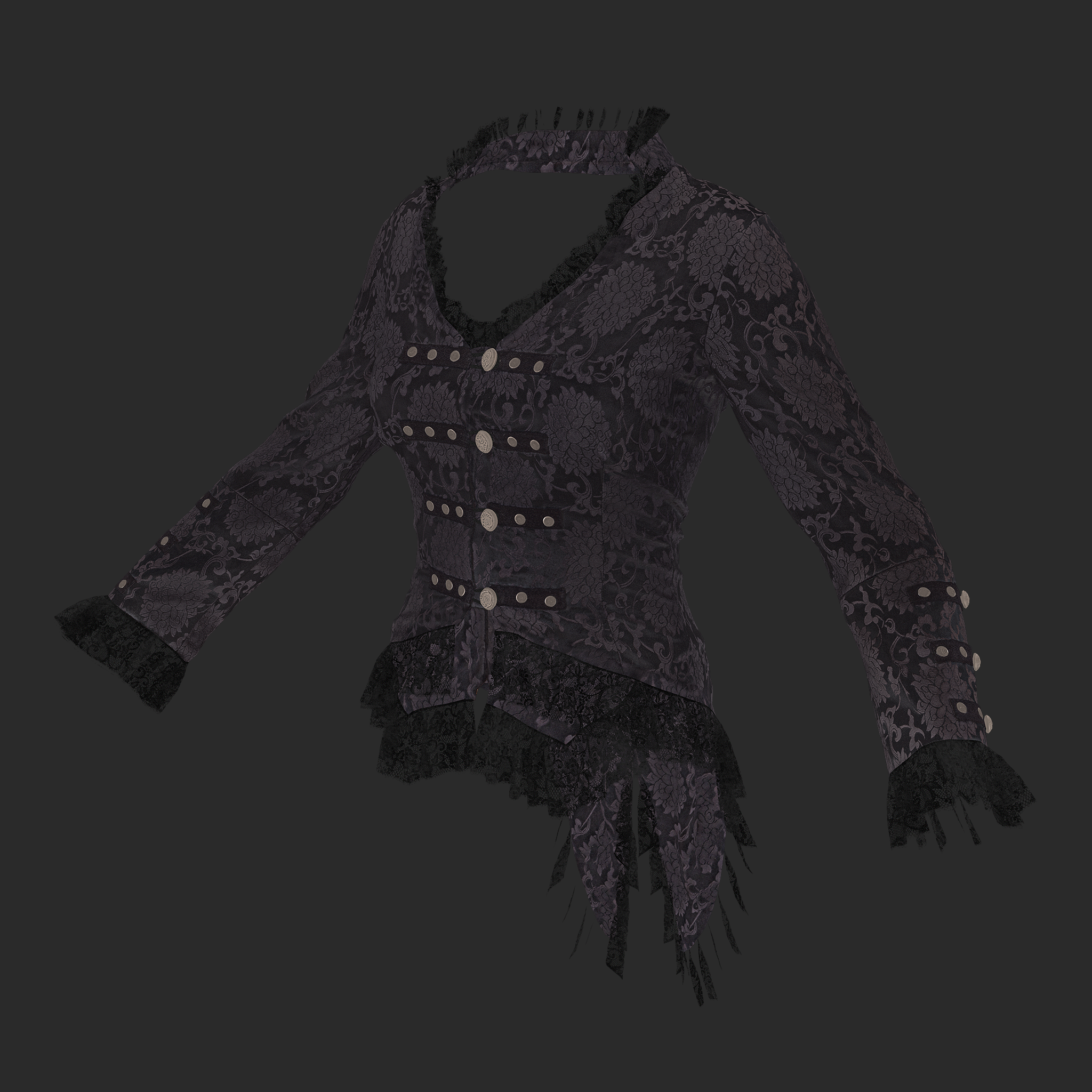Steampunk Costume Blouse 3D Model albedo