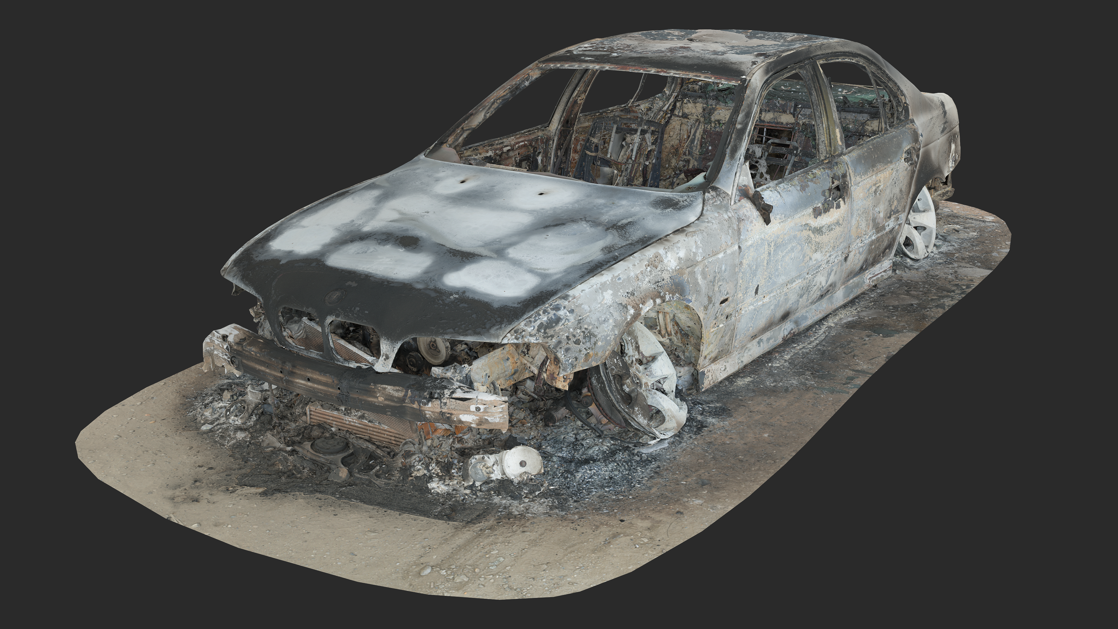 3D Burned-Out BMW 5 Series