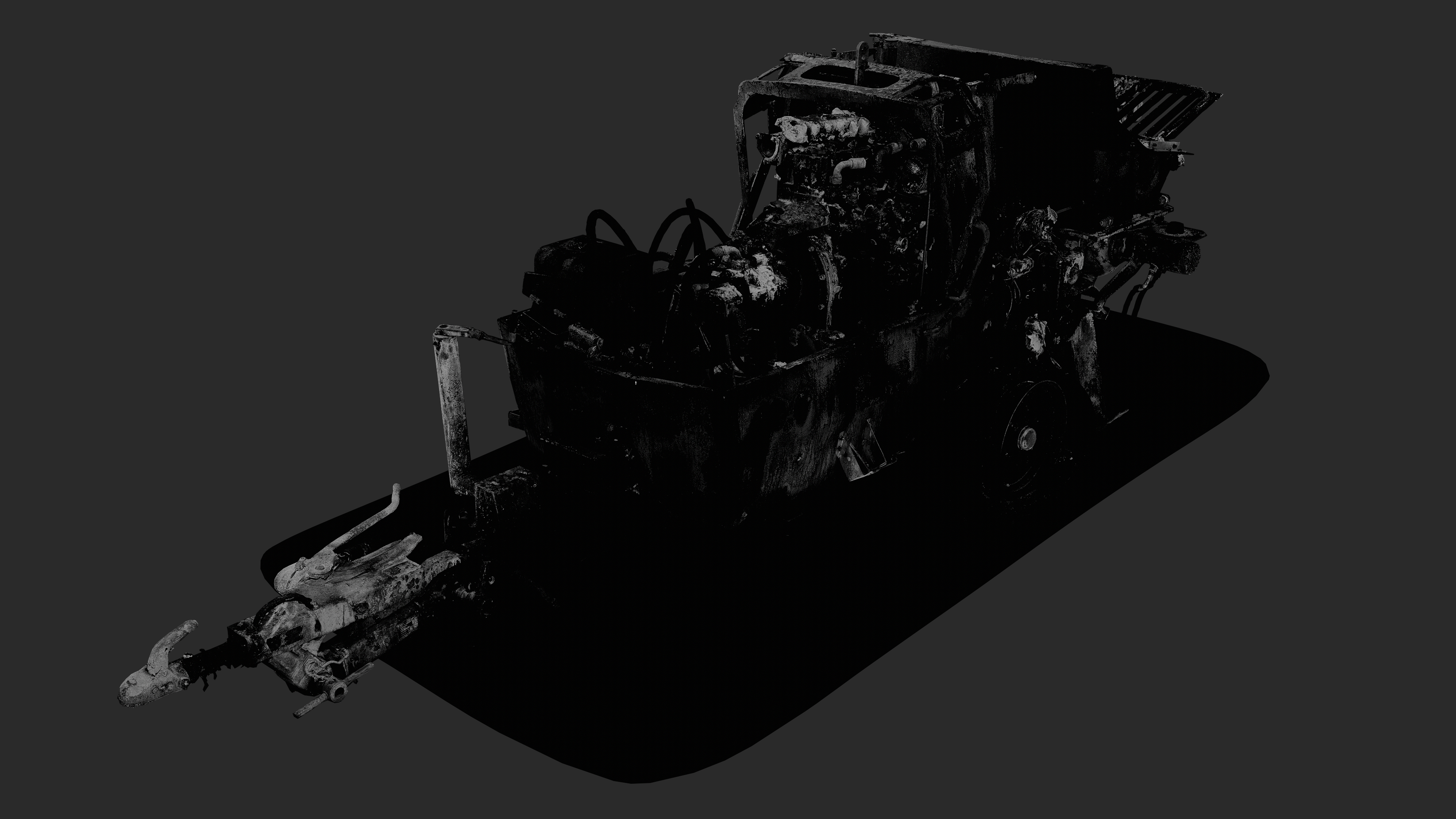 3D Burned-Out Concrete Mixer Paver