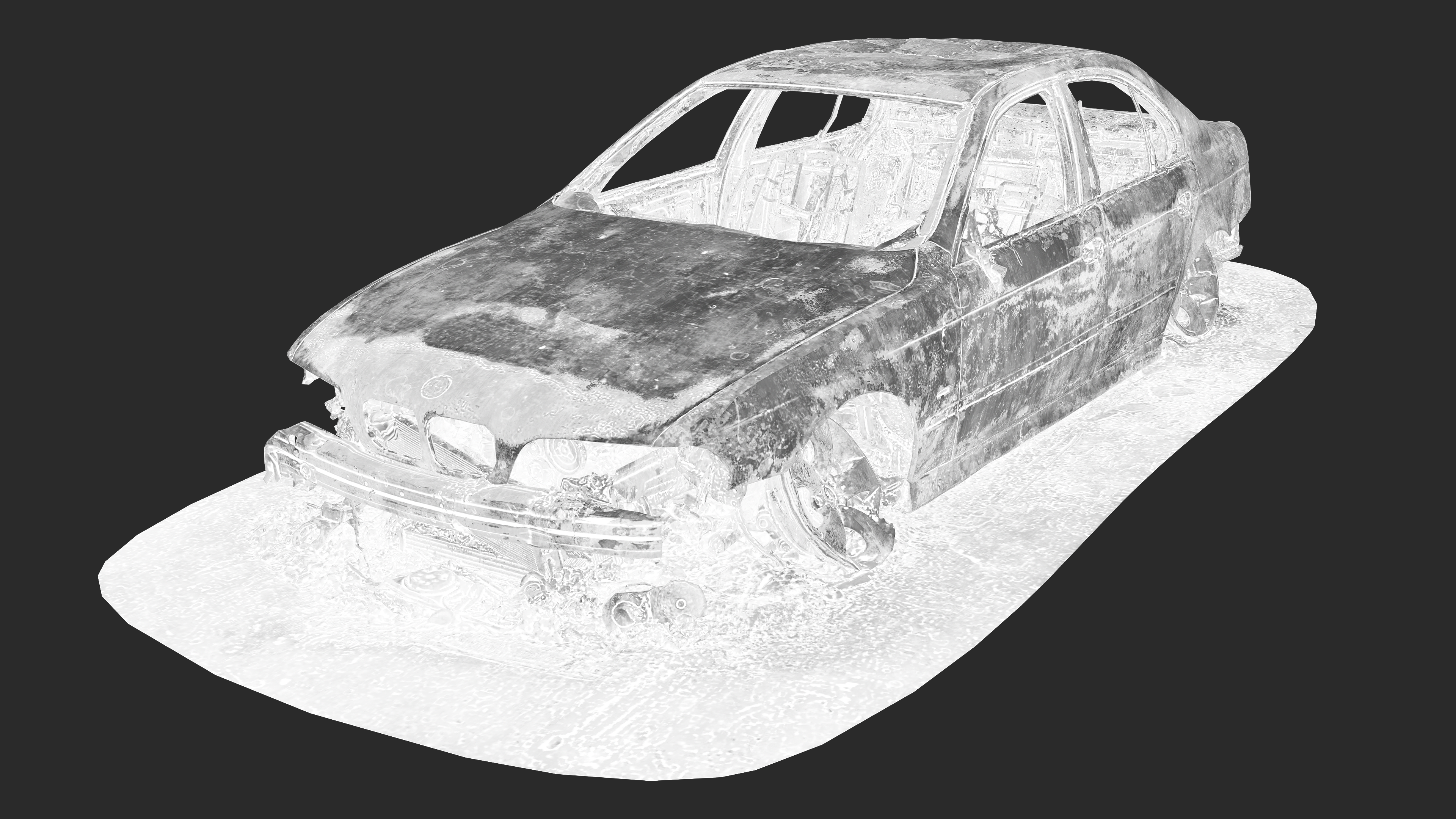 3D Burned-Out BMW 5 Series