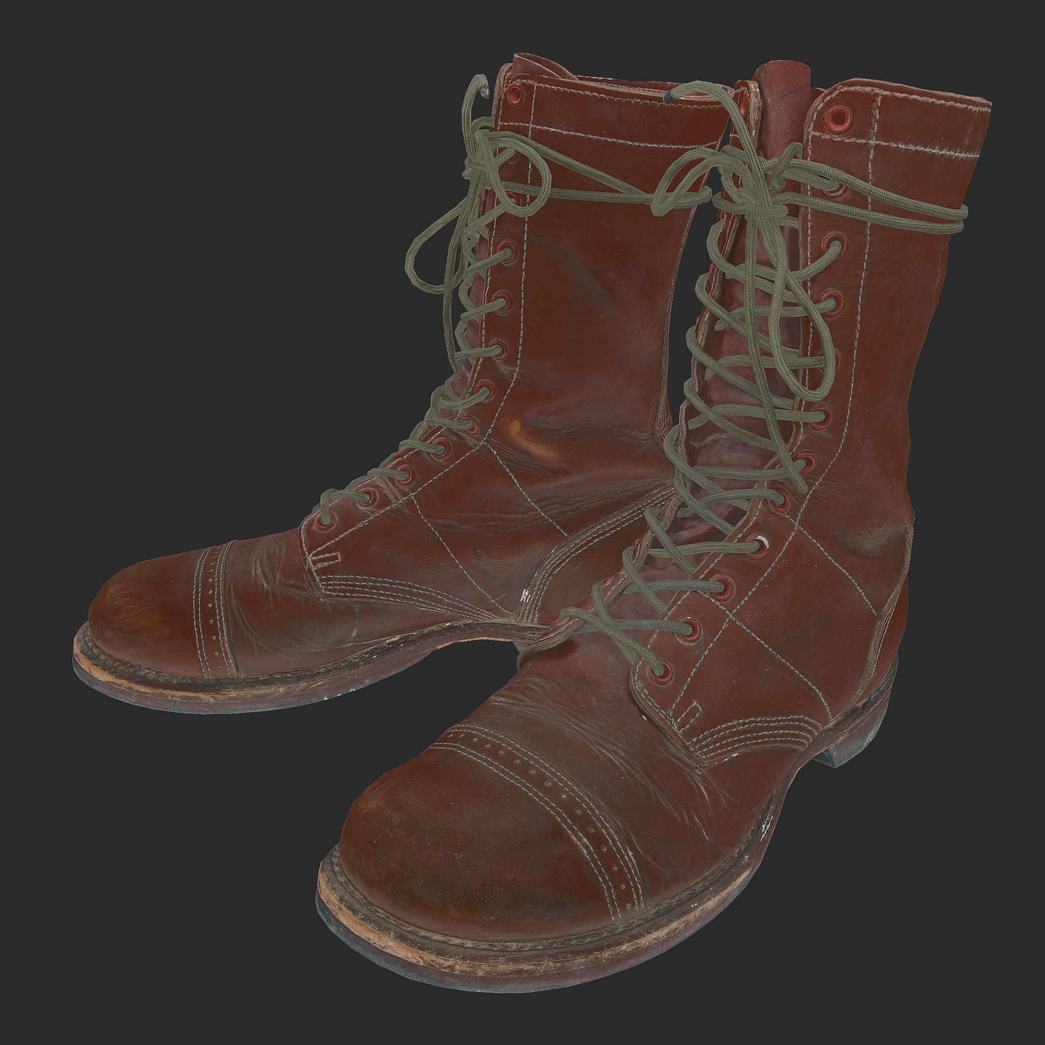 High detailed 3D model US Paratrooper Jump Boots albedo