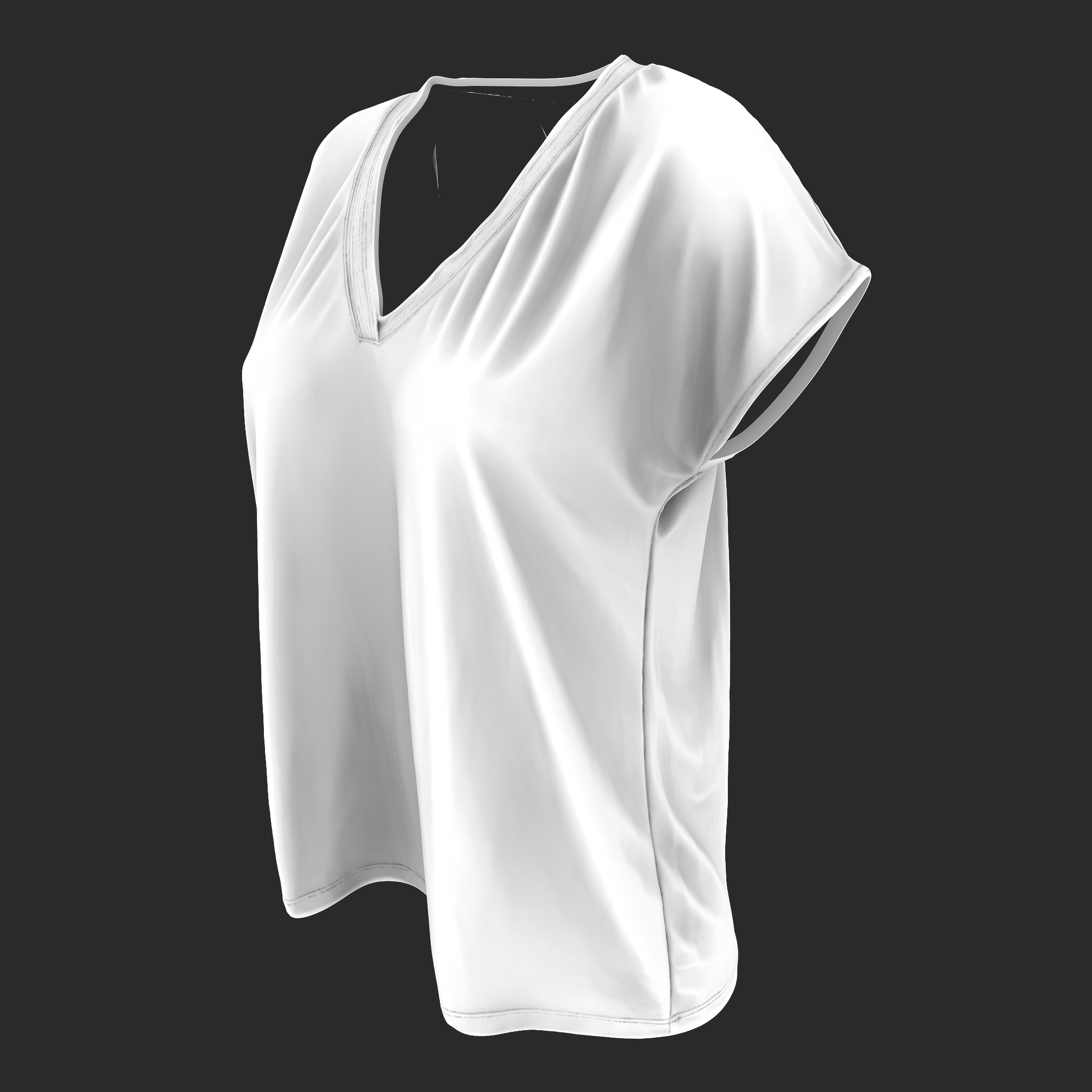3D Blouse Brown V-Neck AO