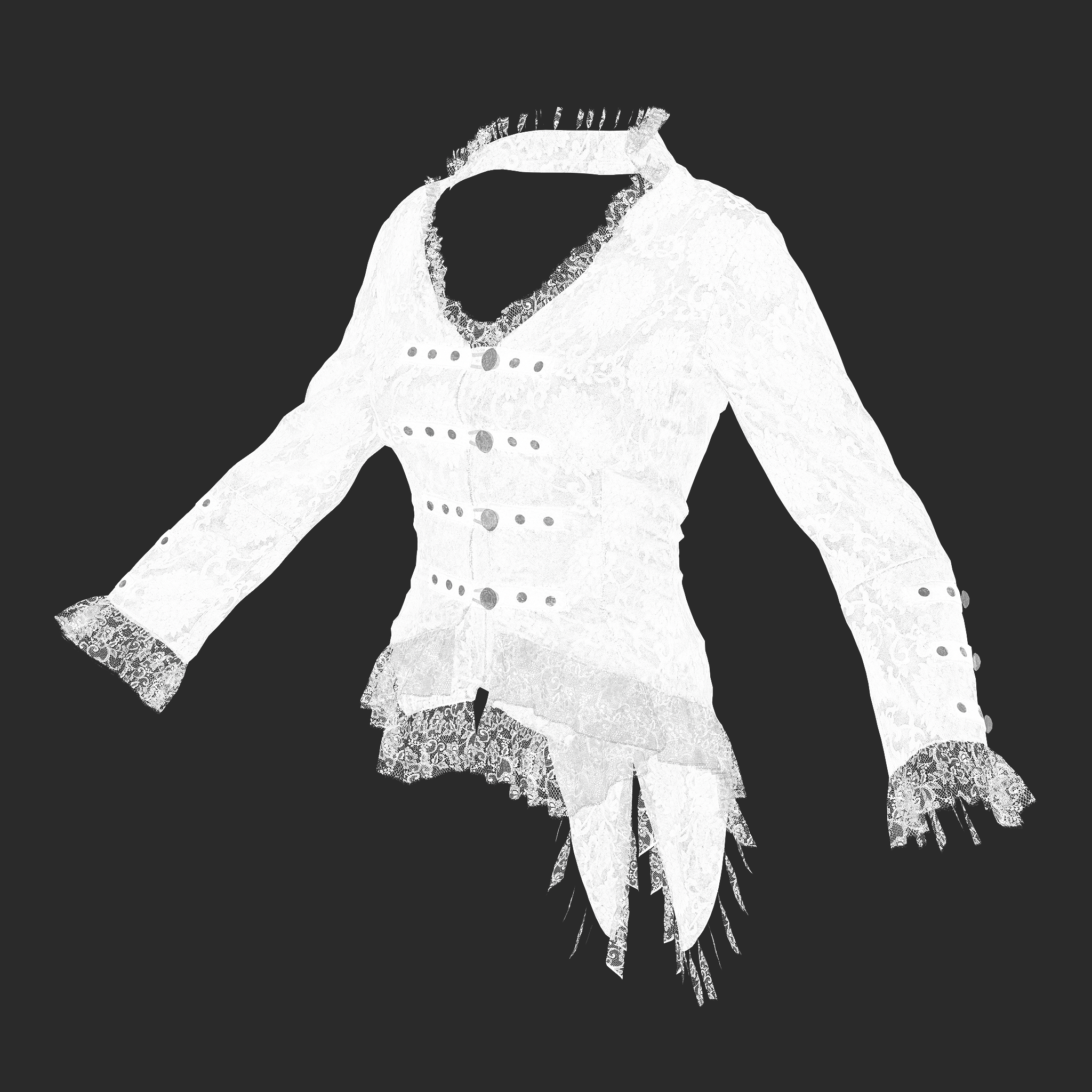 Steampunk Costume Blouse 3D Model roughness