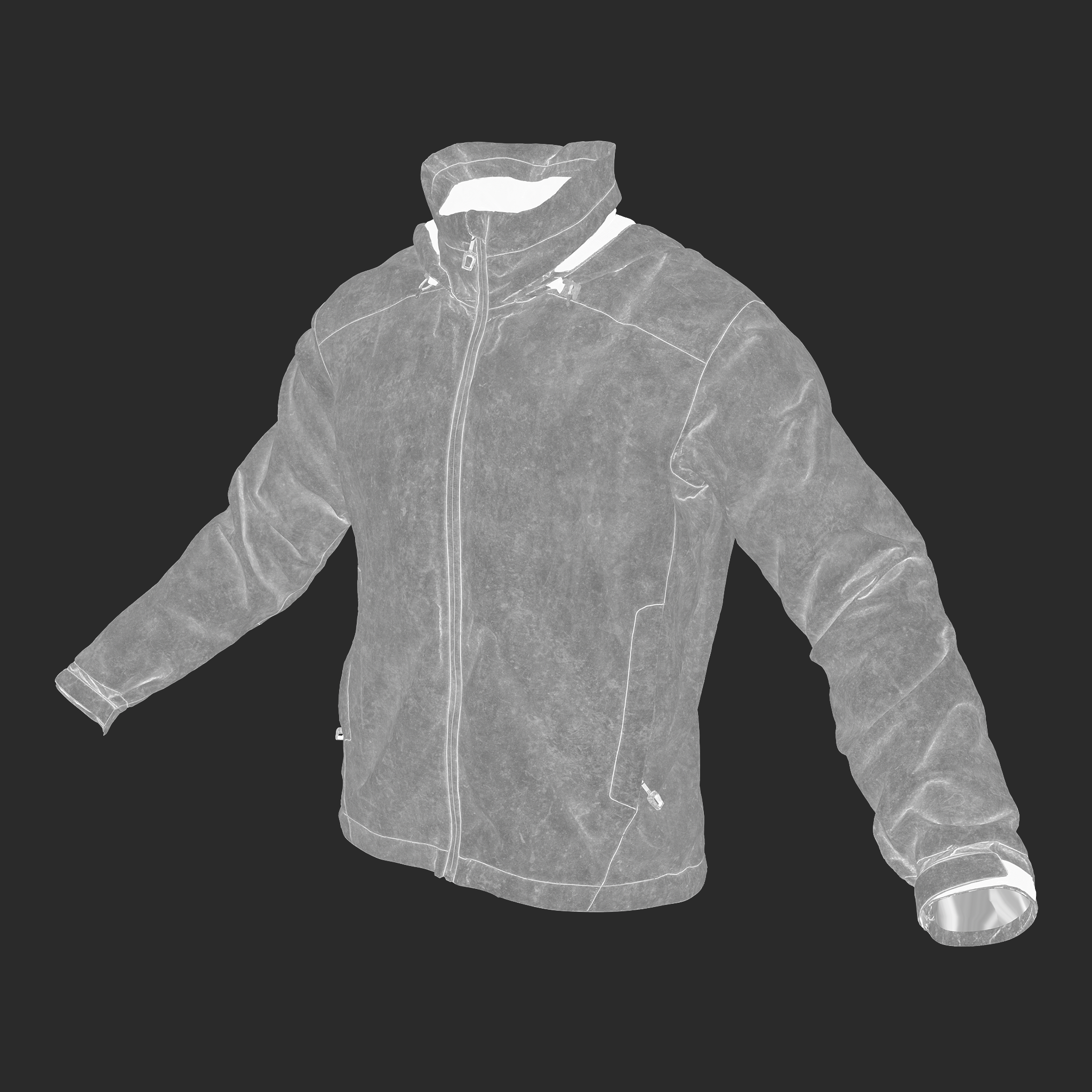 3D Model Windstopper Jacket front roughness