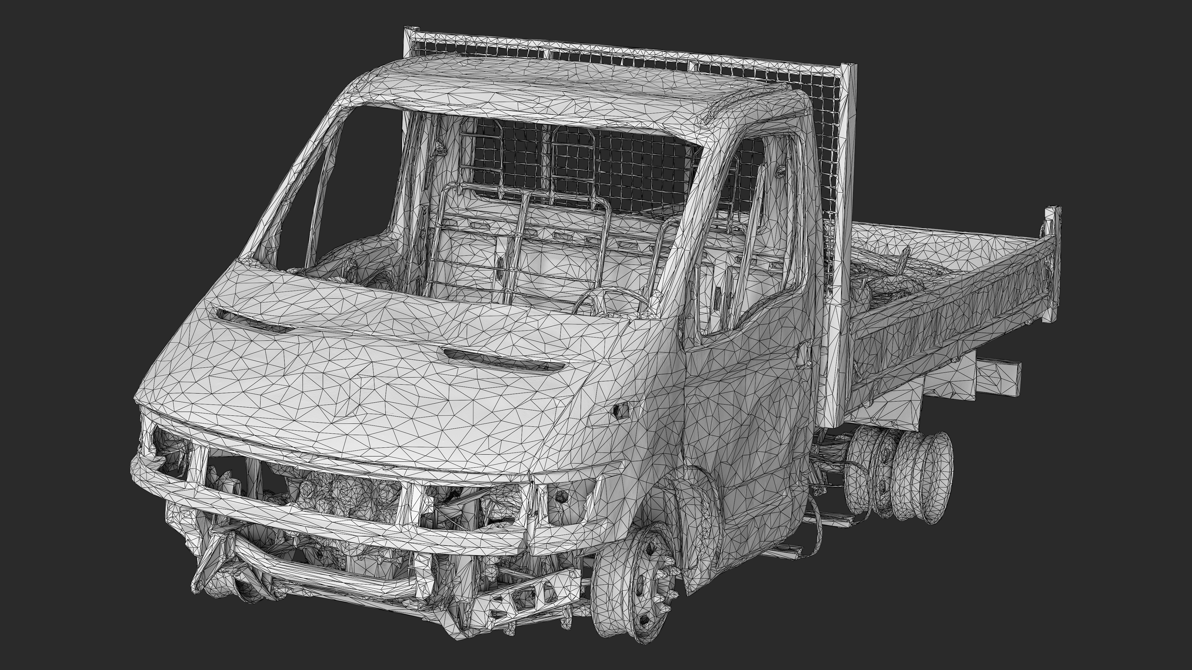 3D Burned-Out Iveco Daily Truck