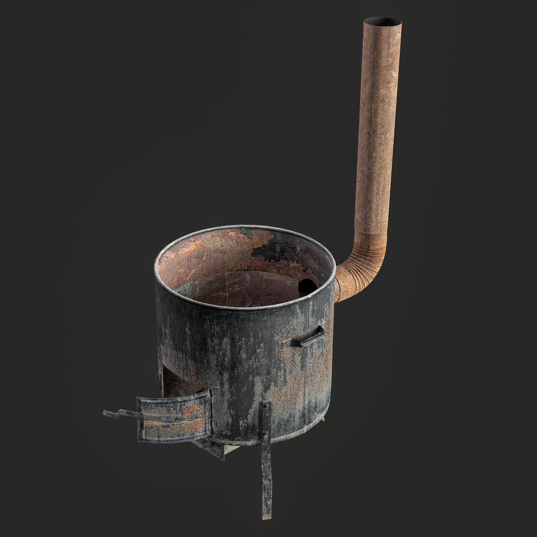 3D Rusty Stove real-world scanned asset for game development, VFX, virtual production