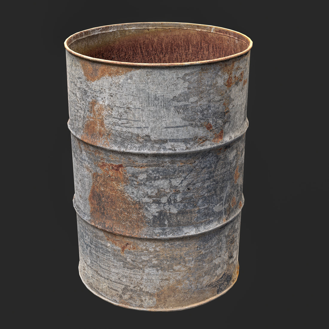 3D Rusty Old Chemical and Oil Metal Barrel