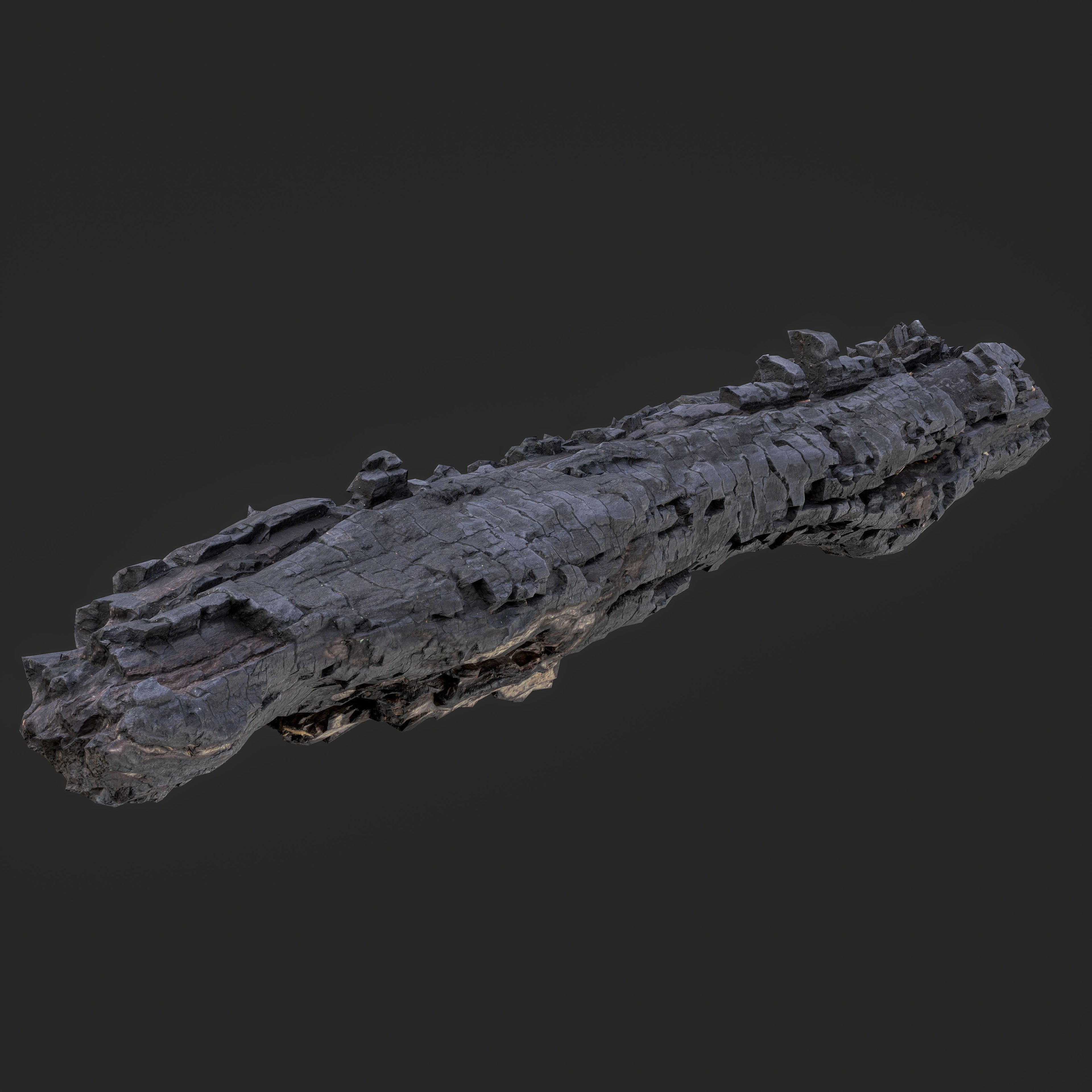 3D Charred Tree Trunk